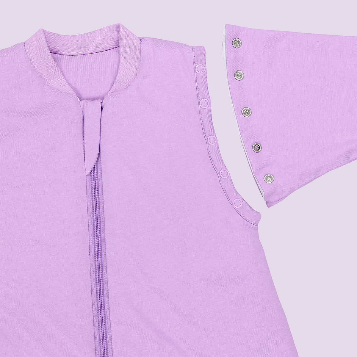 Sleeping Bag with Feet & Foldable Feet Covers - 3.5 TOG_Lilac_sleeve area_1209