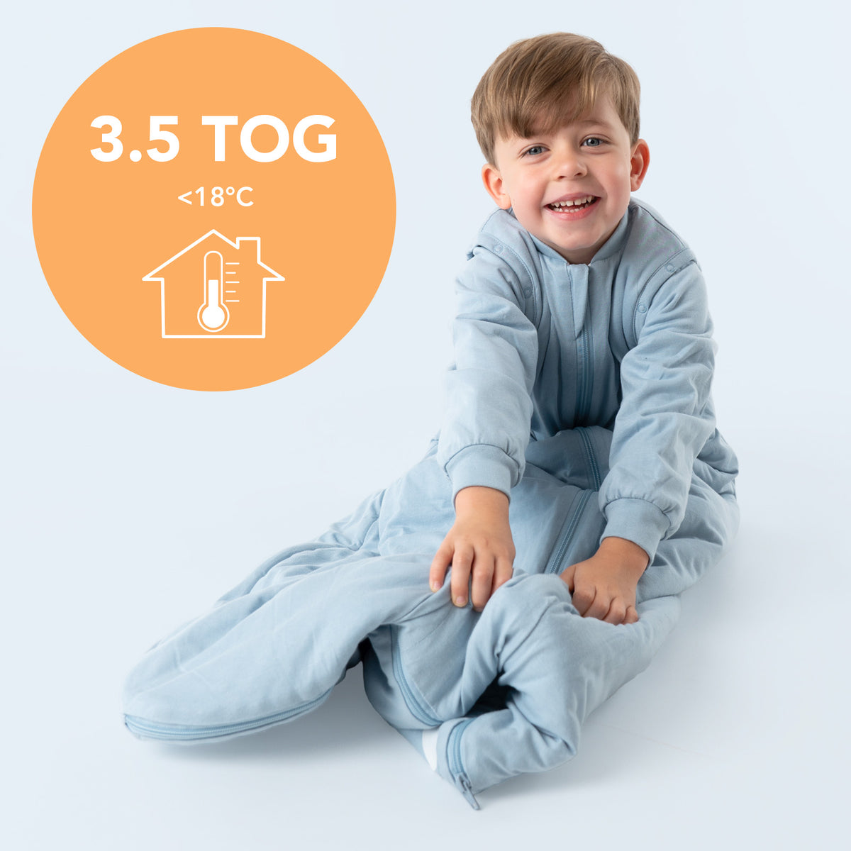 Long Sleeve Baby Sleeping Bag - 3.5 TOG_Powder Blue_TOG_1210