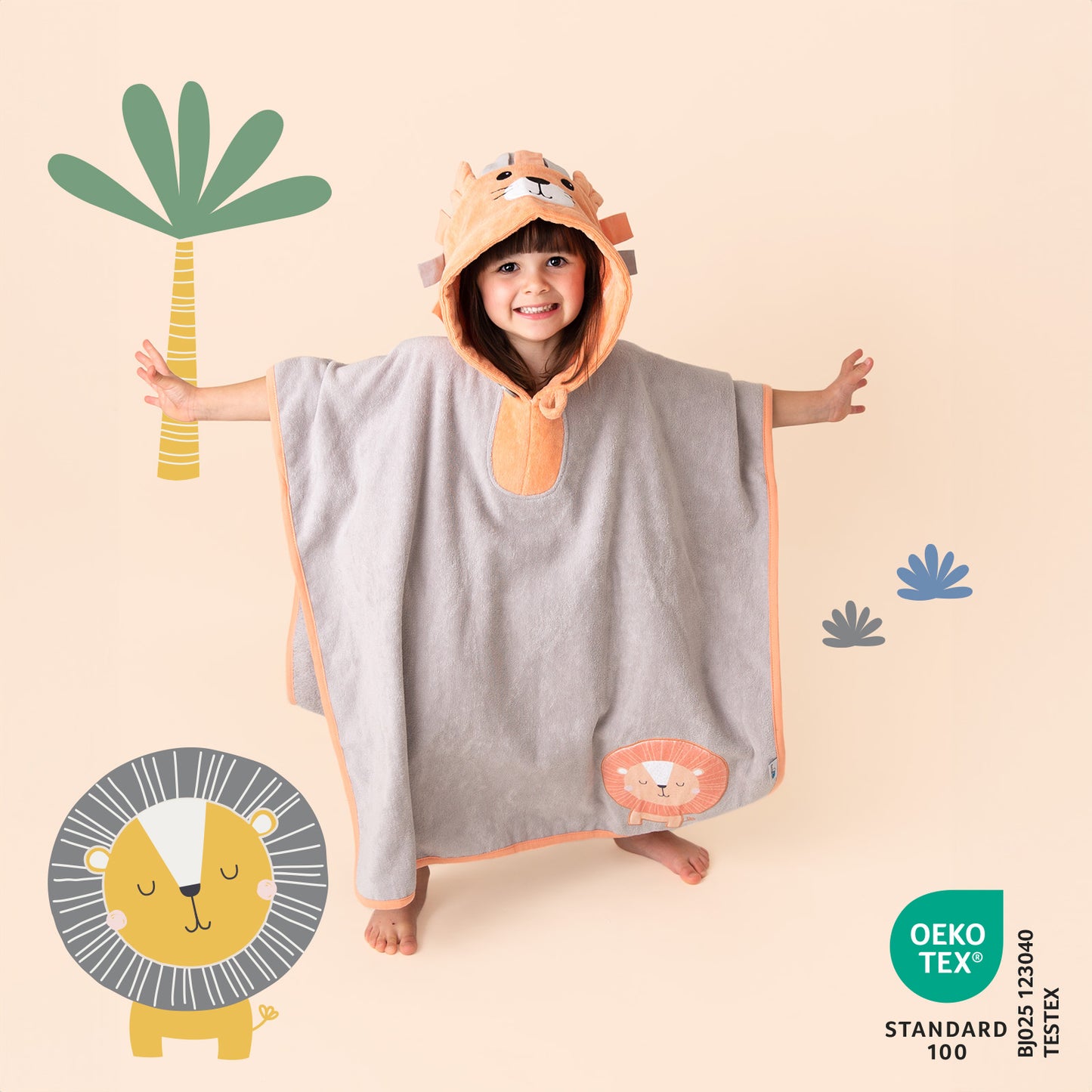 Hooded Bath Poncho_Lion_409_2