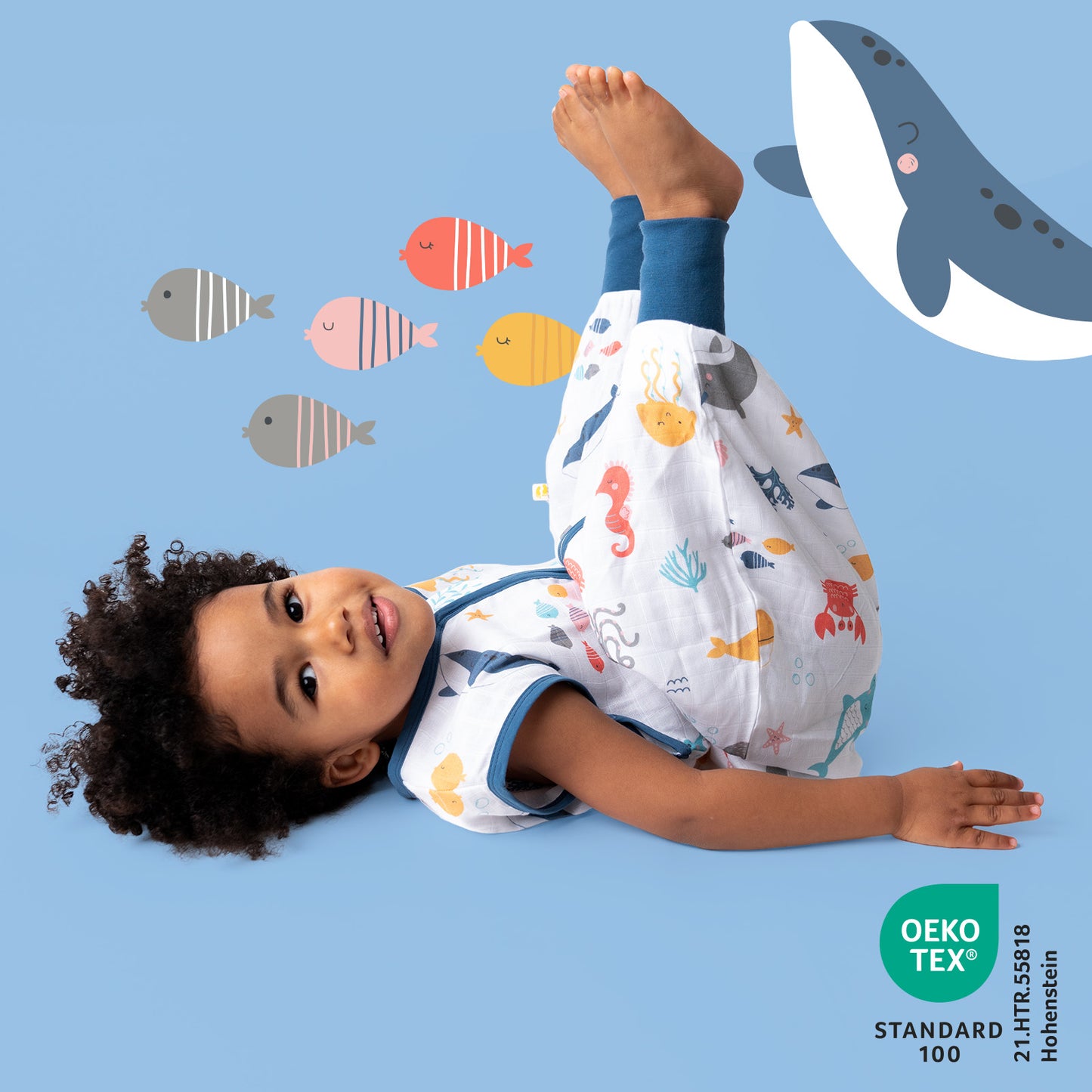 Muslin Sleeping Bag with Feet - 0.5 TOG_Under the Sea_412_2