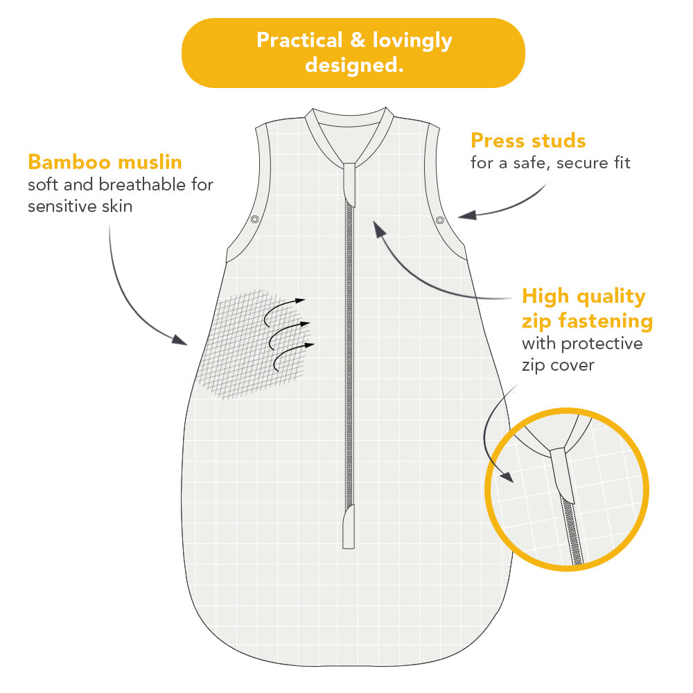 Muslin Baby Sleeping Bag - 0.5 TOG