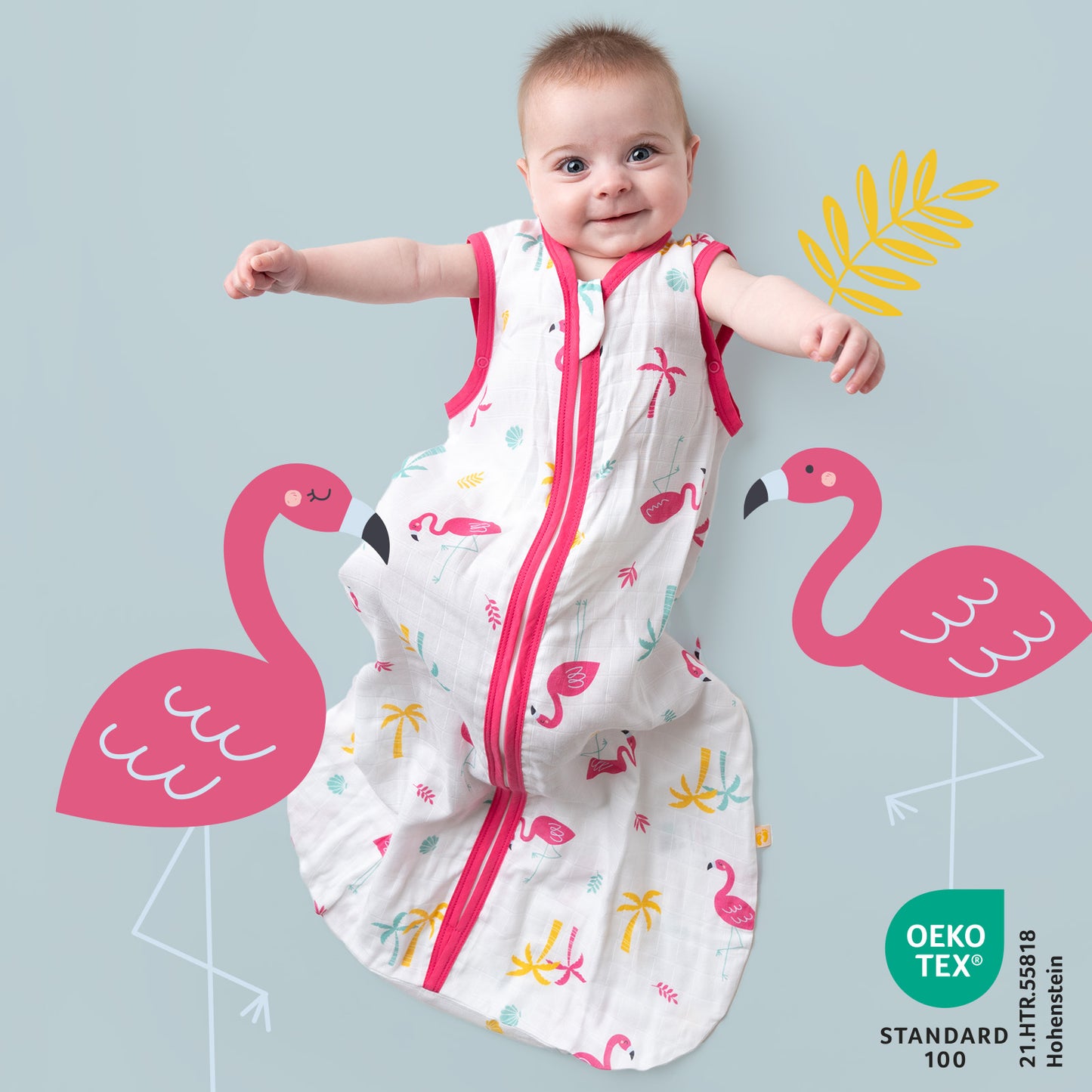 Muslin Baby Sleeping Bag - 0.5 TOG_Flamingo_415_2