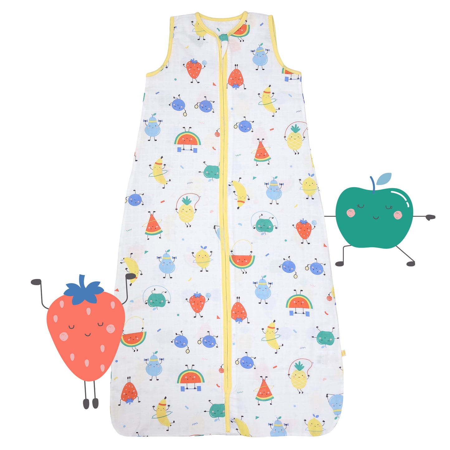 Muslin Baby Sleeping Bag - 0.5 TOG_Sporty Fruit_front_415