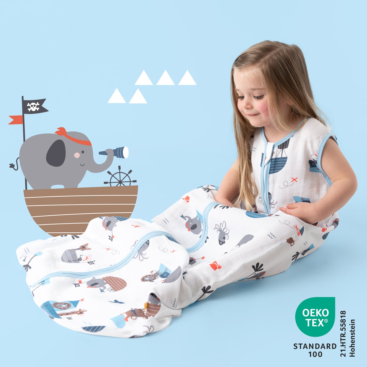 Muslin Baby Sleeping Bag - 0.5 TOG_Pirate_415_2