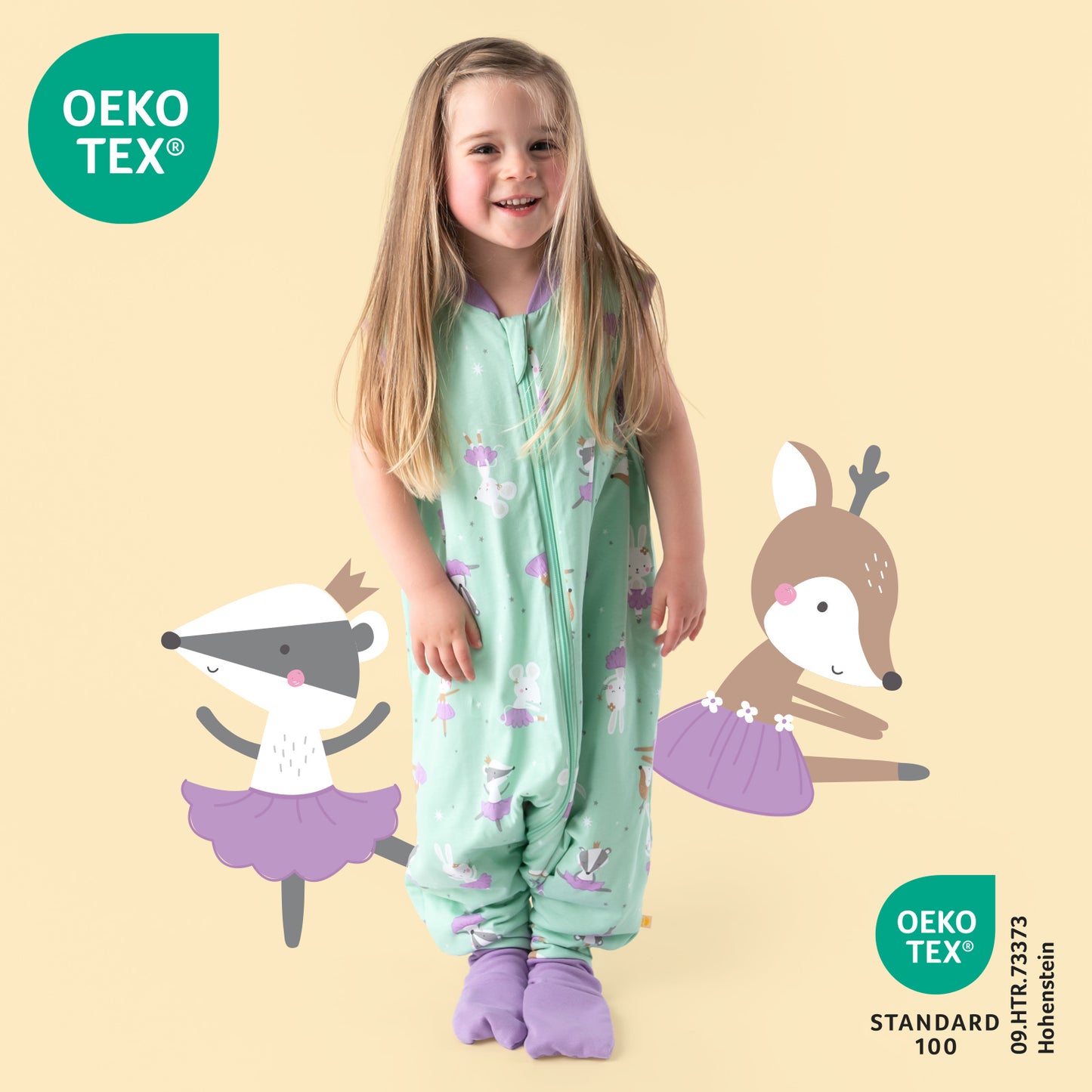 Sleeping Bag with Feet & Foldable Feet Covers - 1.0 TOG_Ballerina_418_2