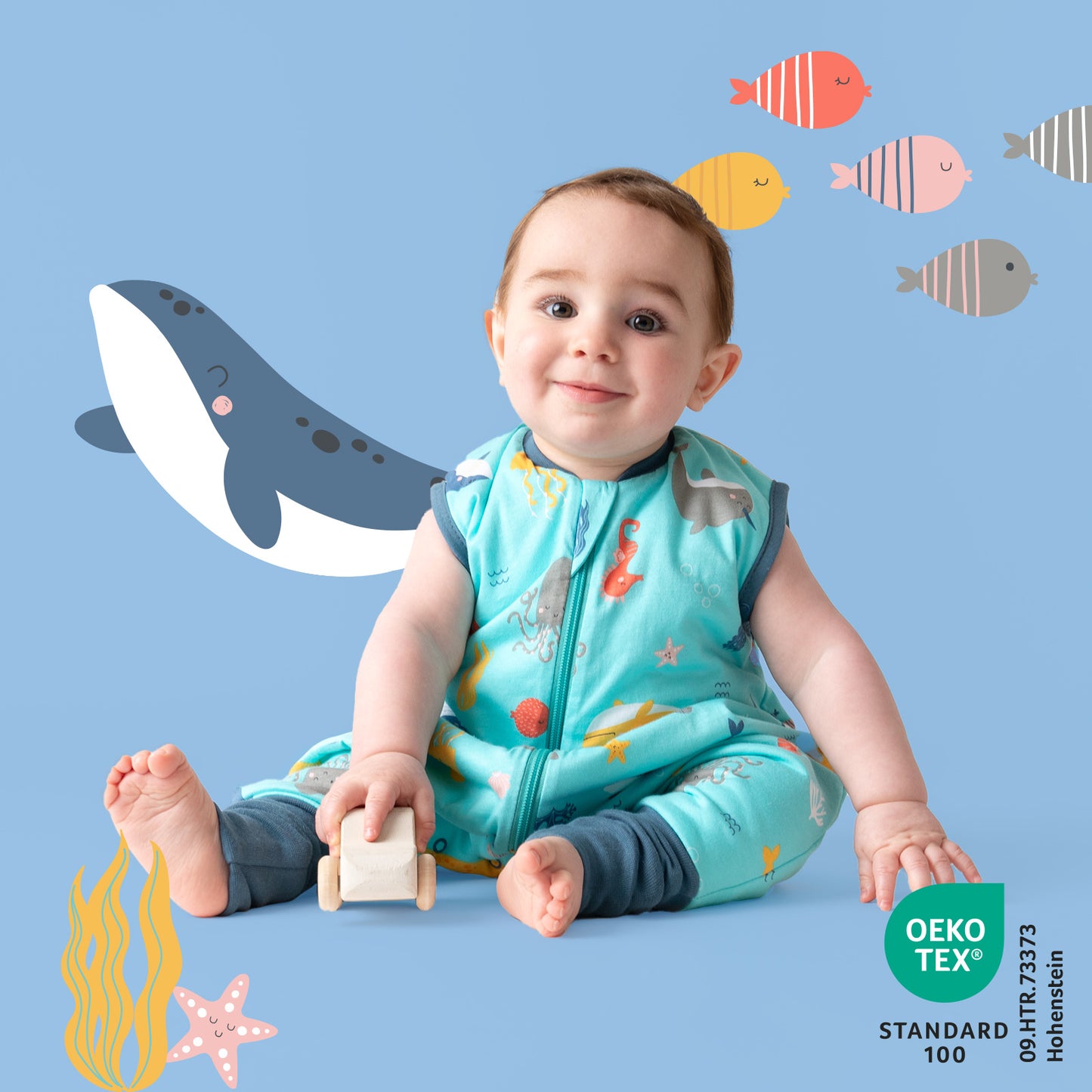 Sleeping Bag with Feet & Foldable Feet Covers - 1.0 TOG_Under the Sea_418_2