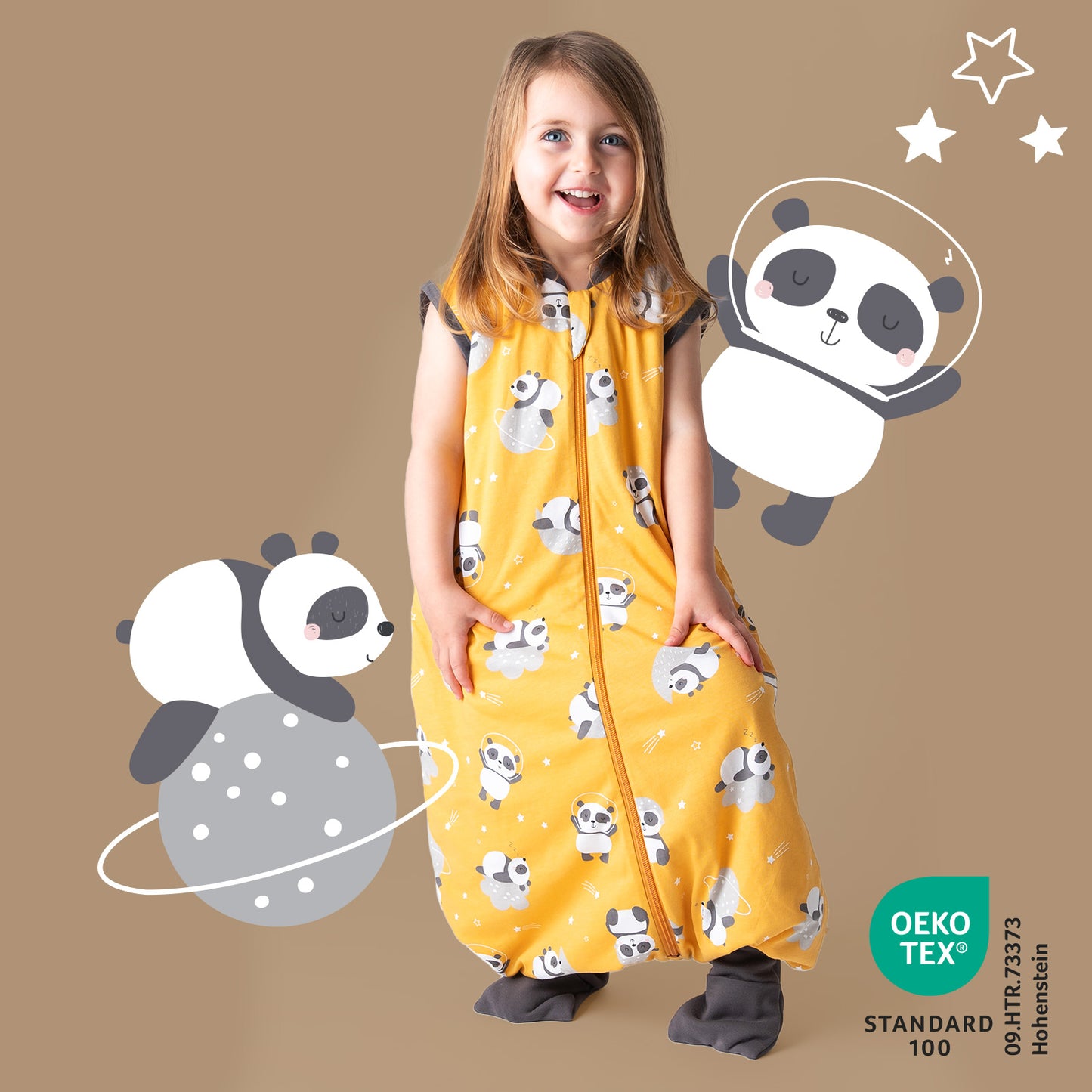 Sleeping Bag with Feet & Foldable Feet Covers - 1.0 TOG_Panda_418_2