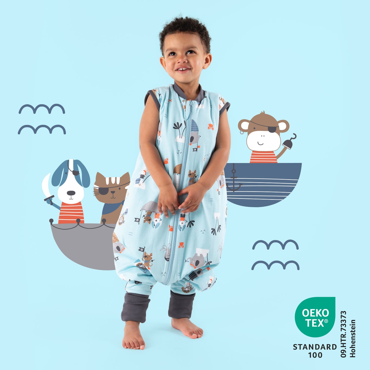 Sleeping Bag with Feet & Foldable Feet Covers - 1.0 TOG_Pirate_418_2