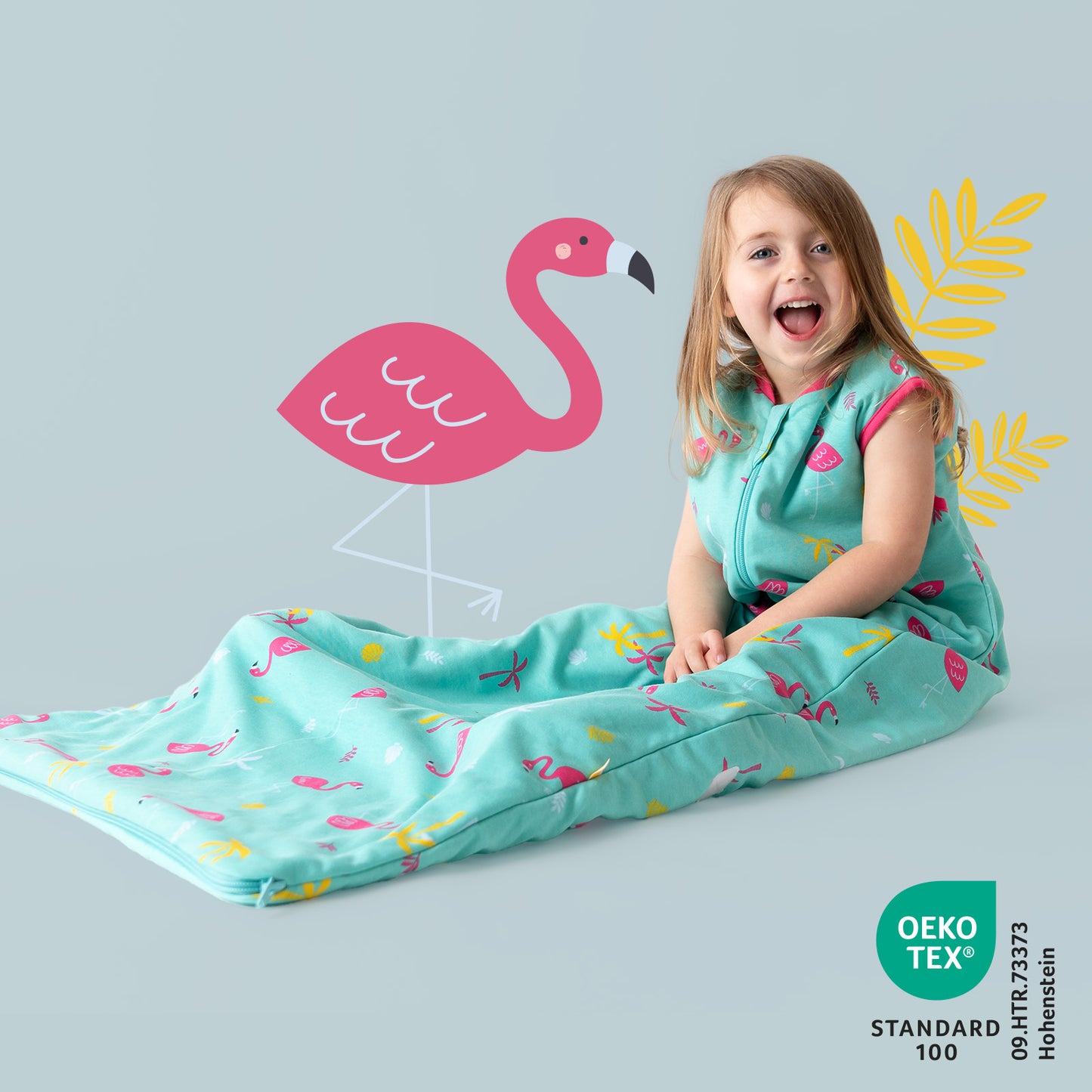 Organic Baby Sleeping Bag - 1.0 TOG_Flamingo_421_2