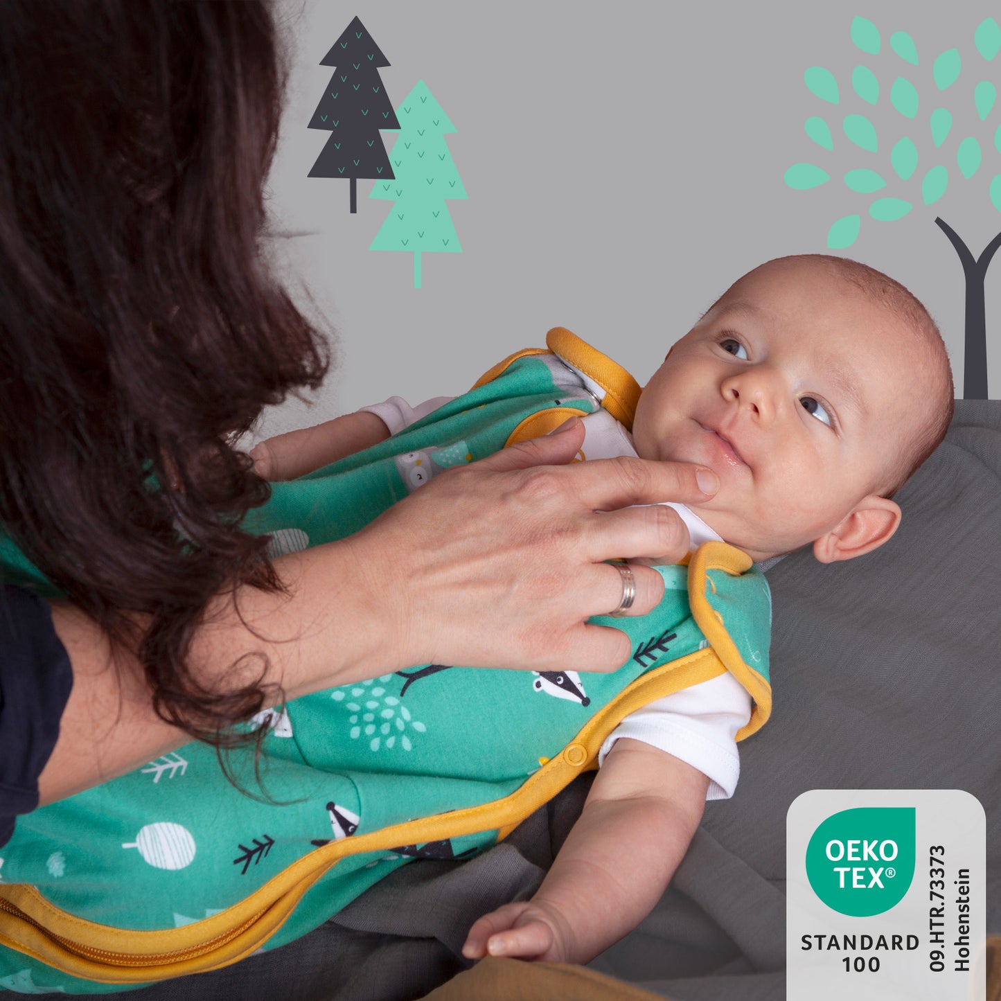 Organic Baby Sleeping Bag - 1.0 TOG_Woodland Animals_421_2