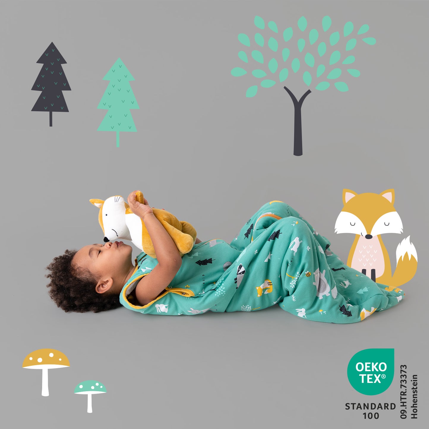 Organic Baby Sleeping Bag - 1.0 TOG_Woodland Animals_421_2