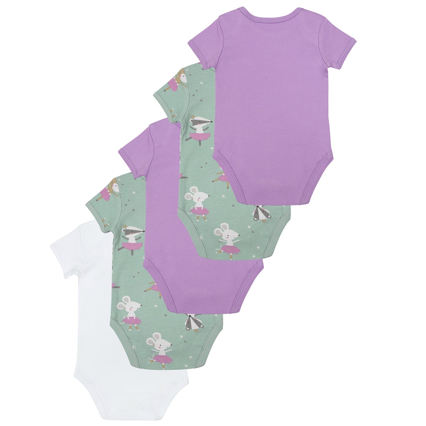 100% Organic Short Sleeve Baby Body - 5-pack_Ballerina_6_430