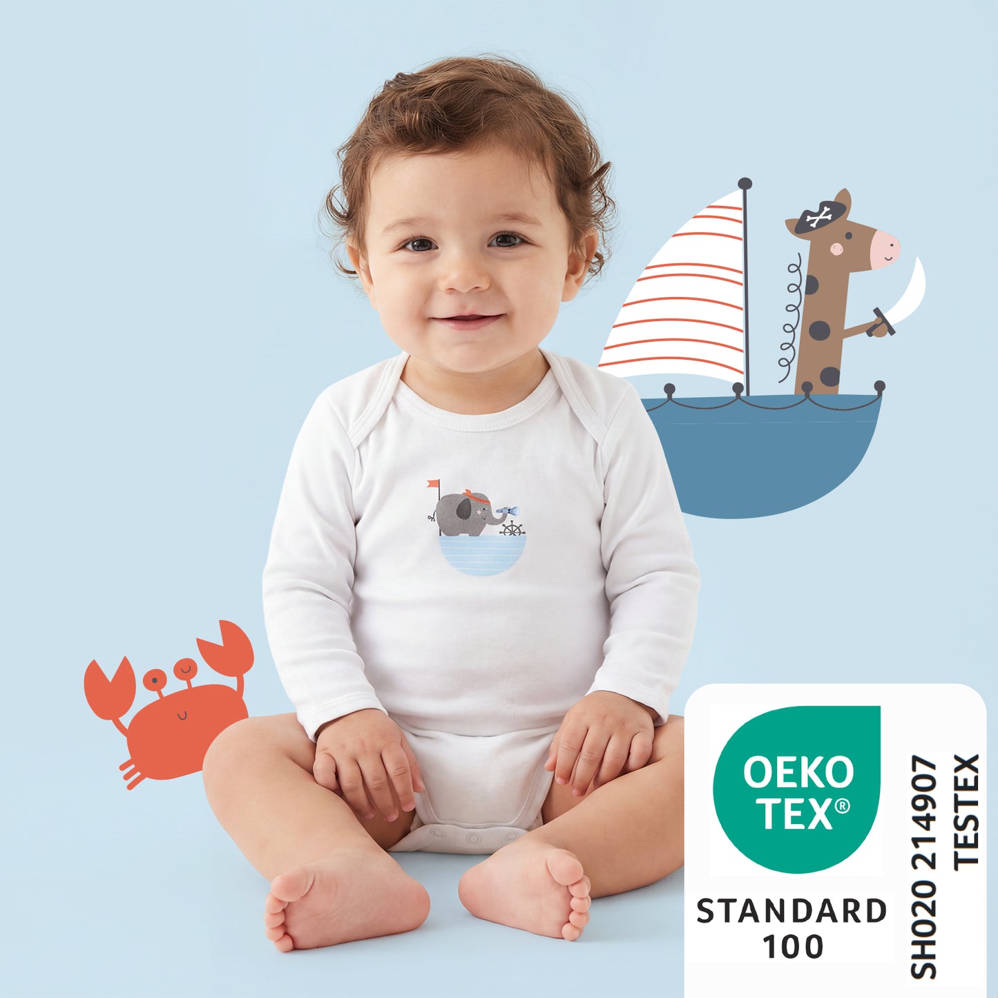 Organic Long Sleeve Baby Body - 3-pack_Pirate_2_434