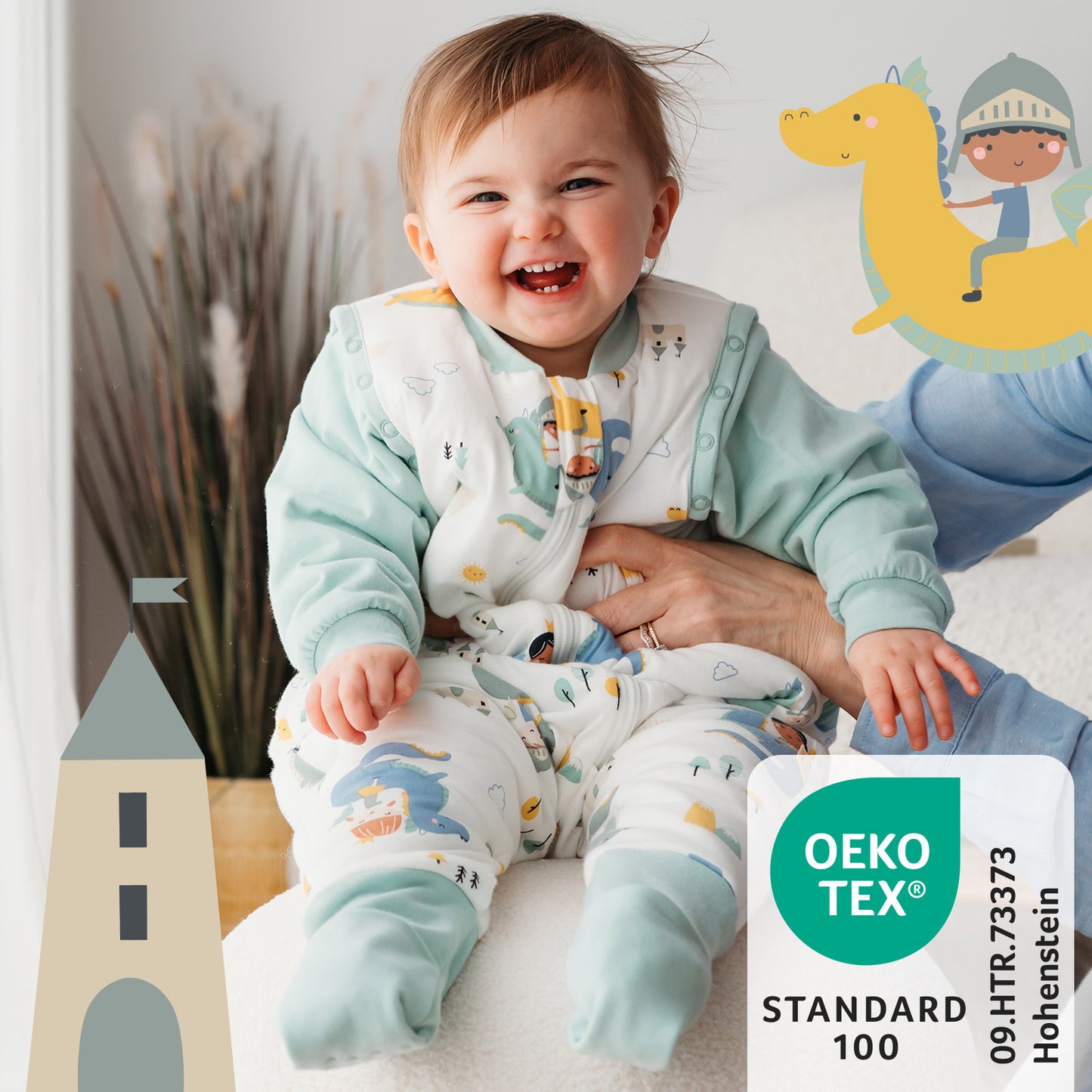 Sleeping Bag with Feet & Foldable Feet Covers - 2.5 TOG_Fantasia_OEKOTEX_461