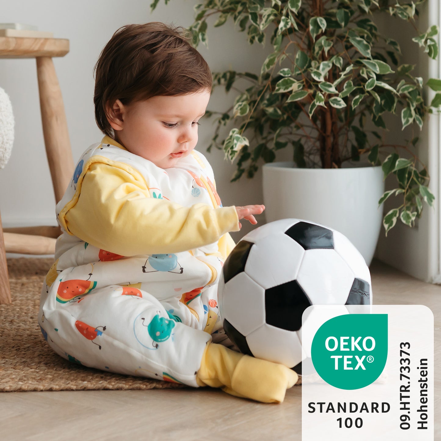 Sleeping Bag with Feet & Foldable Feet Covers - 2.5 TOG_Frutas en Forma_OEKOTEX_461