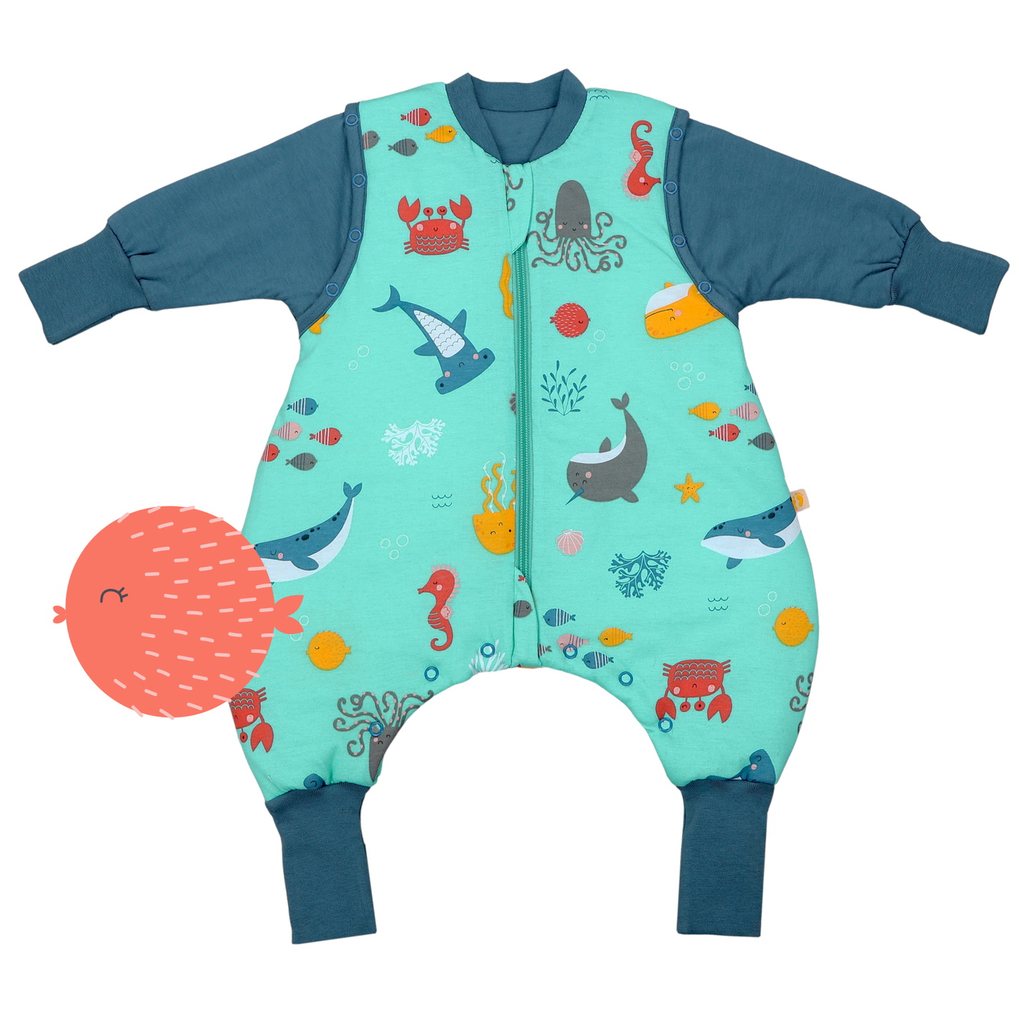 Sleeping Bag with Feet & Foldable Feet Covers - 2.5 TOG_Under the Sea_front_461