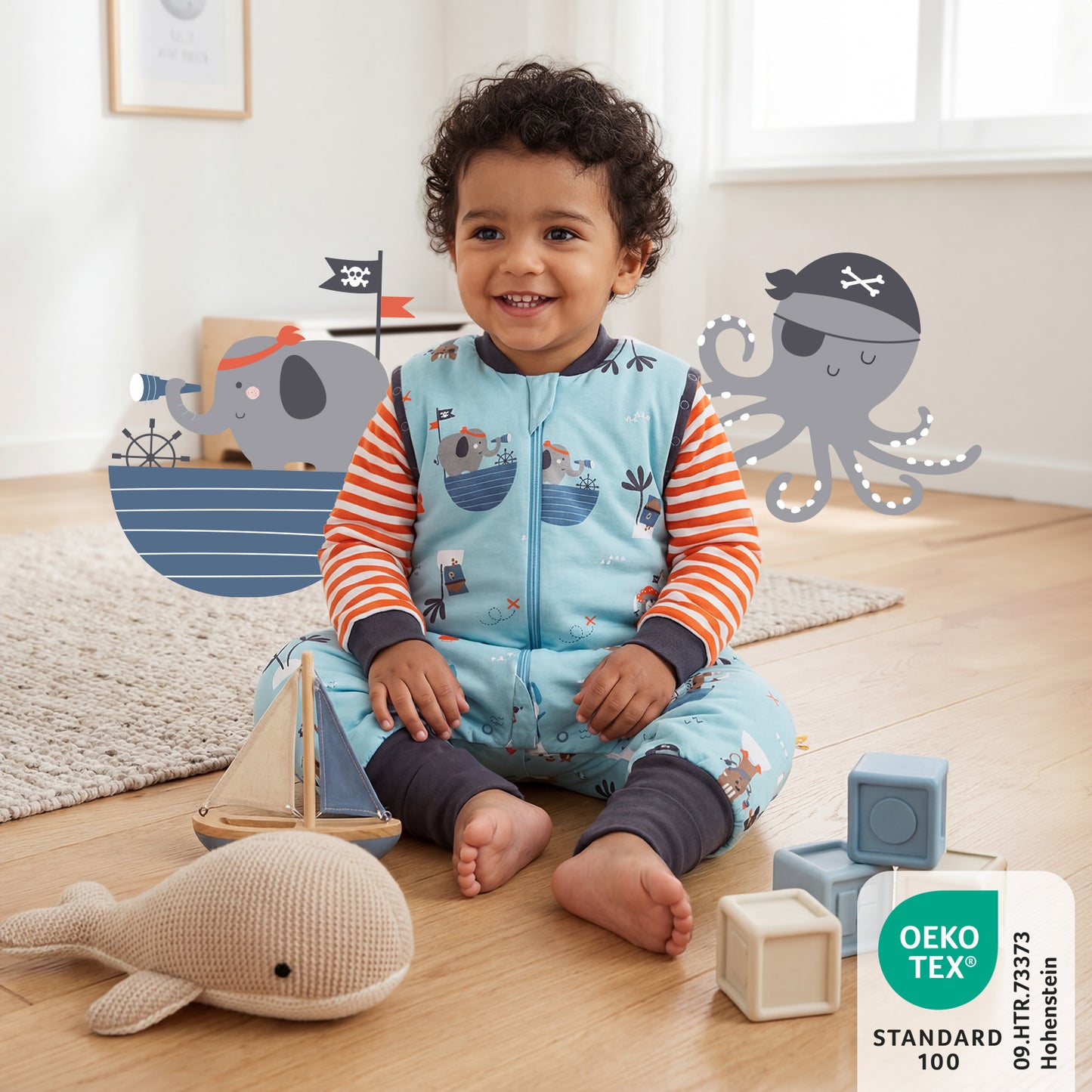 Sleeping Bag with Feet & Foldable Feet Covers - 2.5 TOG_Pirate_461_2