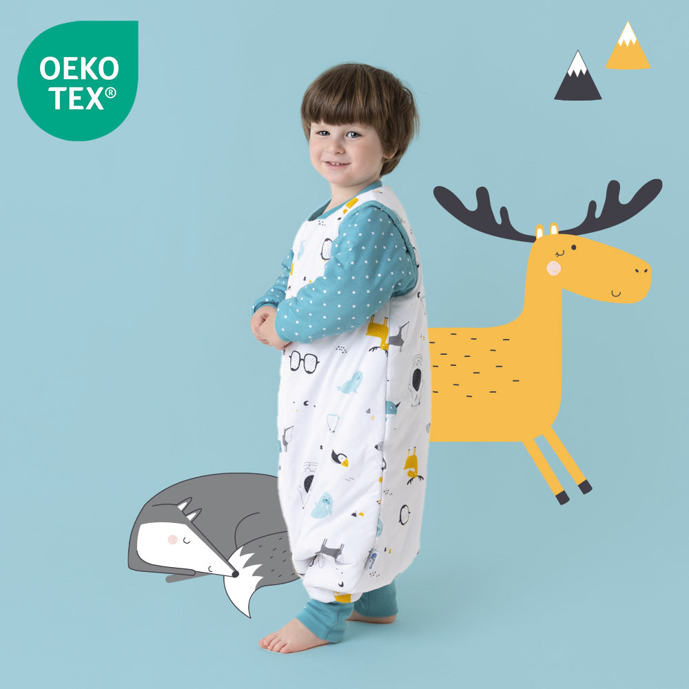 Organic Sleeping Bag with Feet & Foldable Feet Covers - 2.5 TOG_Polar Pals_OEKOTEX_462