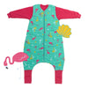 Organic Sleeping Bag with Feet & Foldable Feet Covers - 2.5 TOG Flamingo