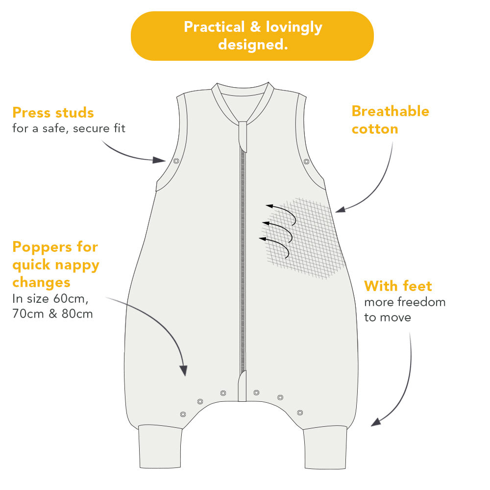 Plain Sleeping Bag with Feet - 2.5 TOG