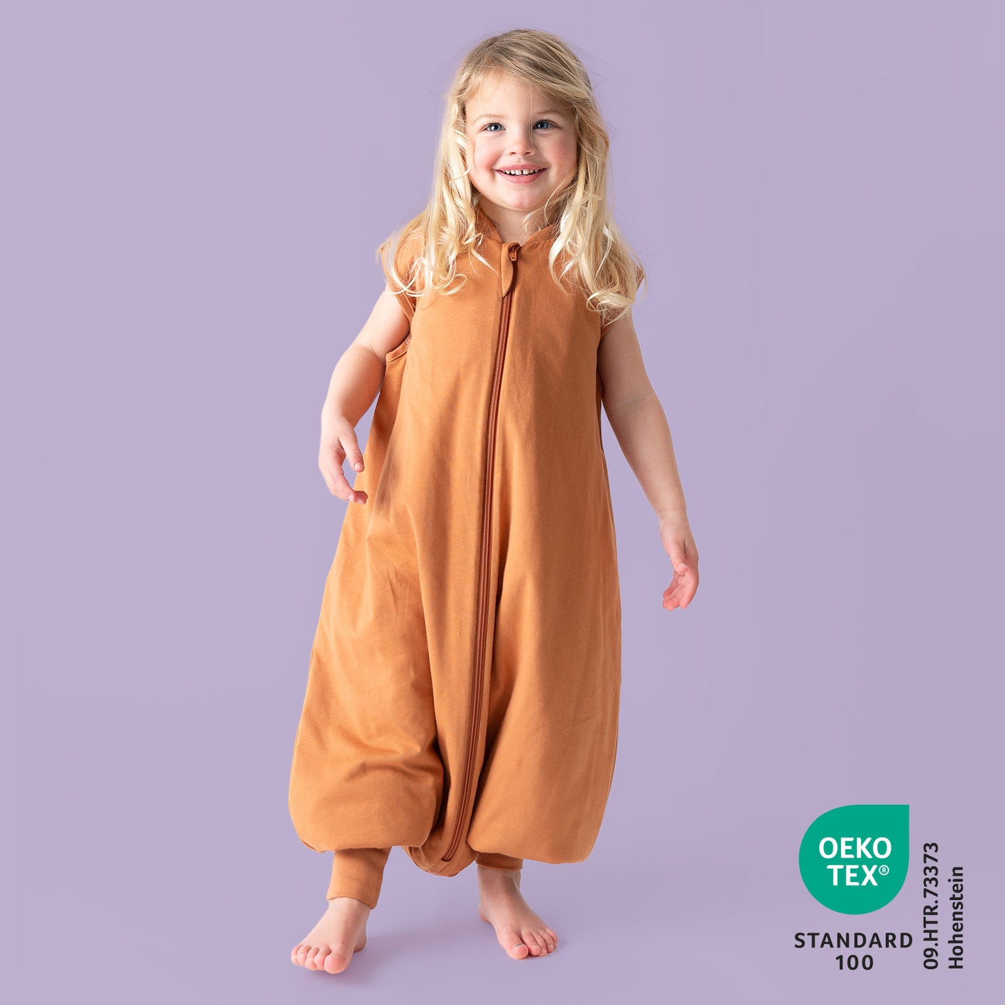 Plain Sleeping Bag with Feet - 2.5 TOG_Caramel_463_2