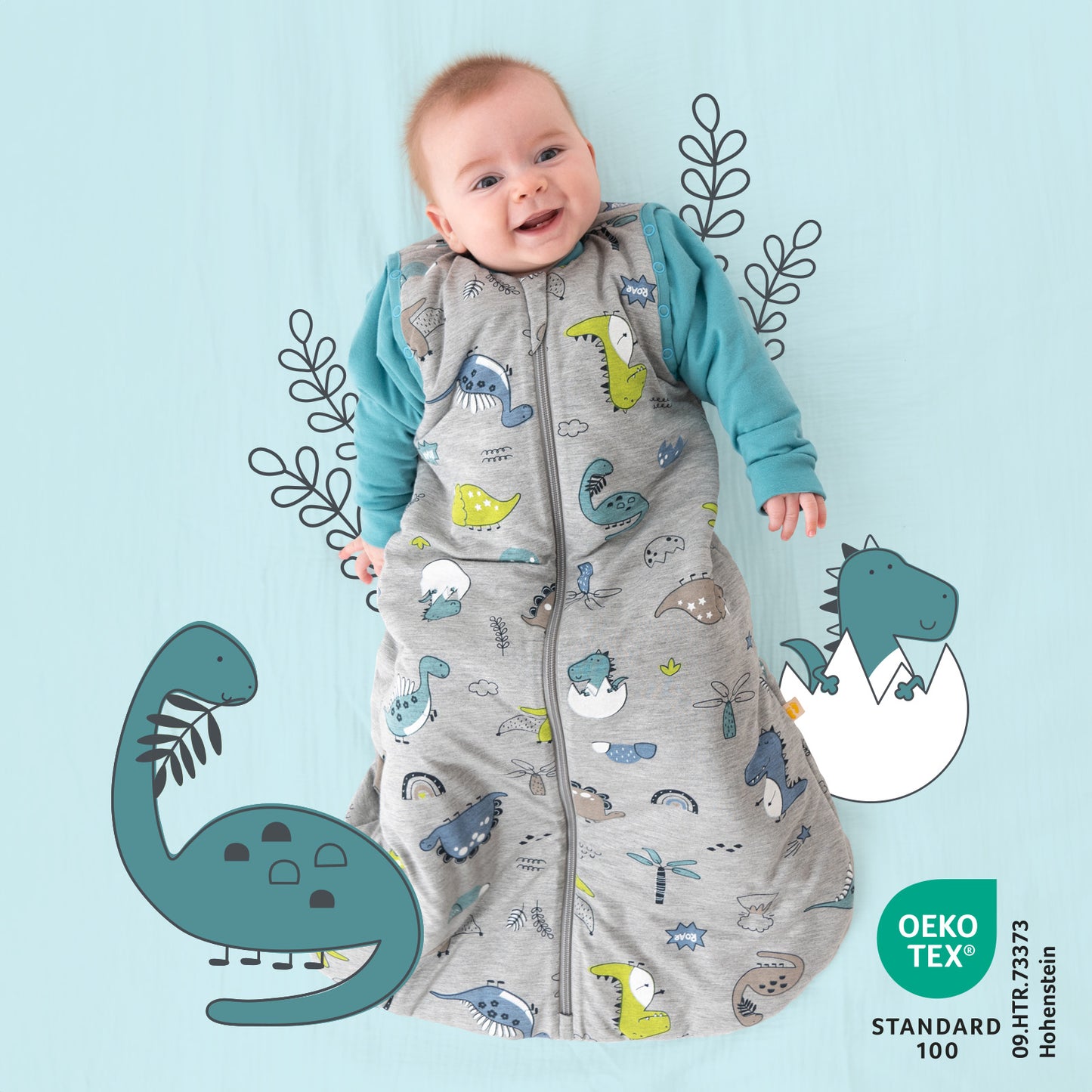 Sleeping Bag with Detachable Sleeves - 2.5 TOG_Dino_465_2