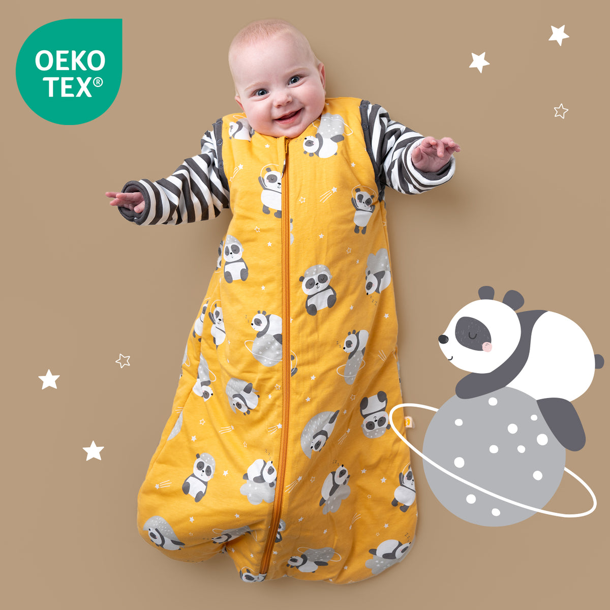 Sleeping Bag with Detachable Sleeves - 2.5 TOG_Panda_OEKOTEX_465
