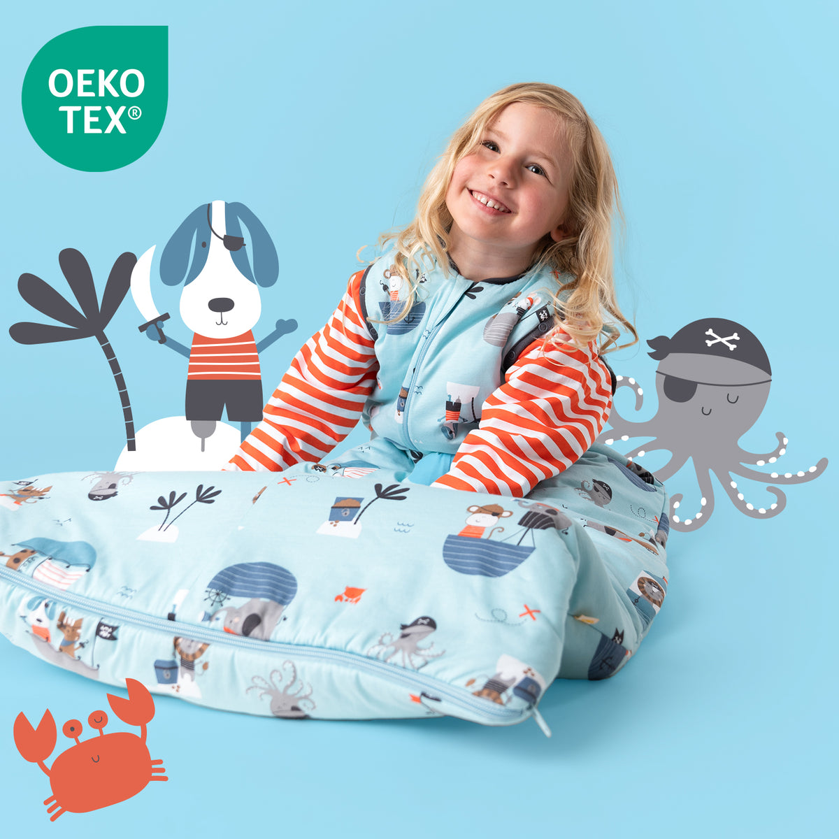 Sleeping Bag with Detachable Sleeves - 2.5 TOG_Pirate_OEKOTEX_465