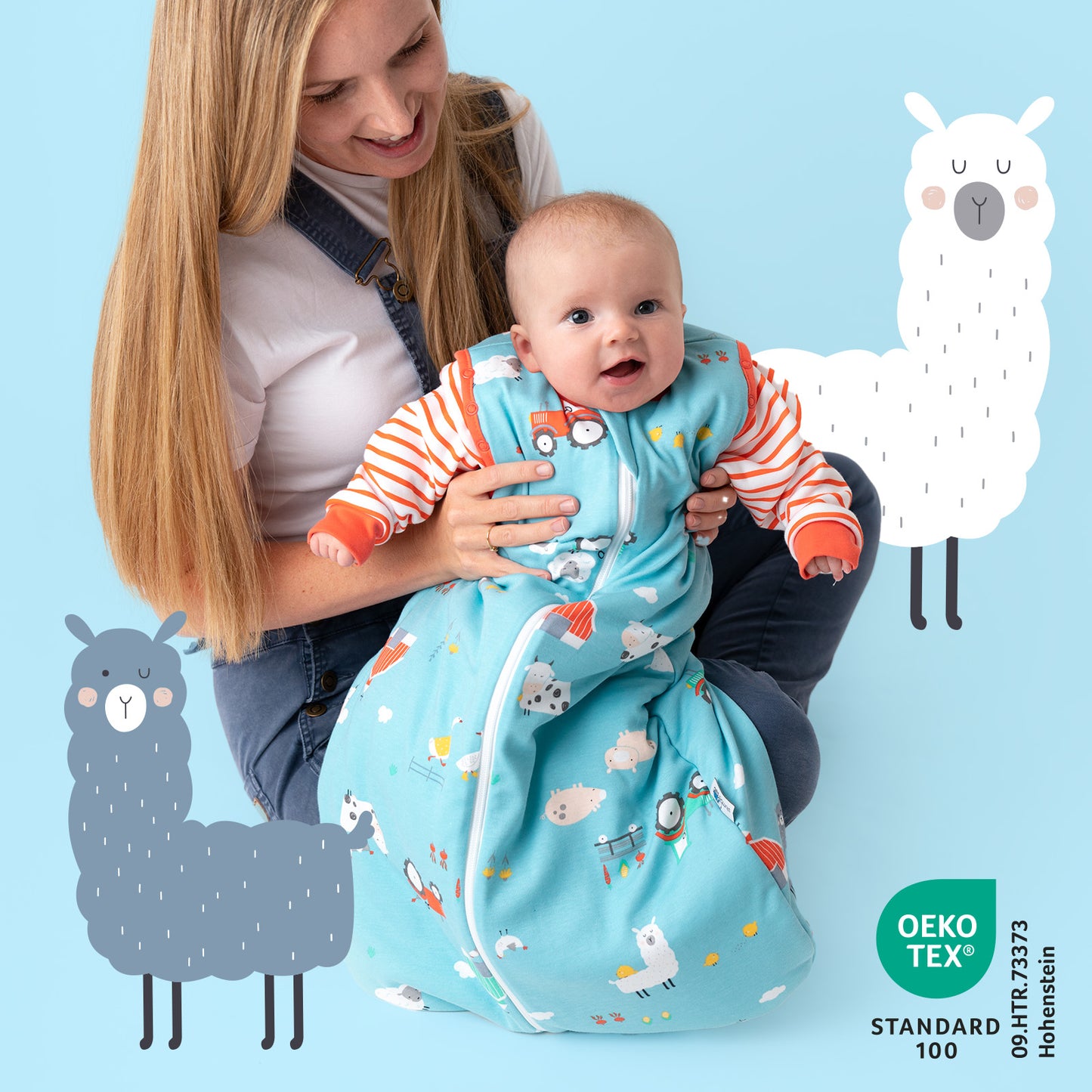 Organic Sleeping Bag with Detachable Sleeves - 2.5 TOG_Farmyard_466_2