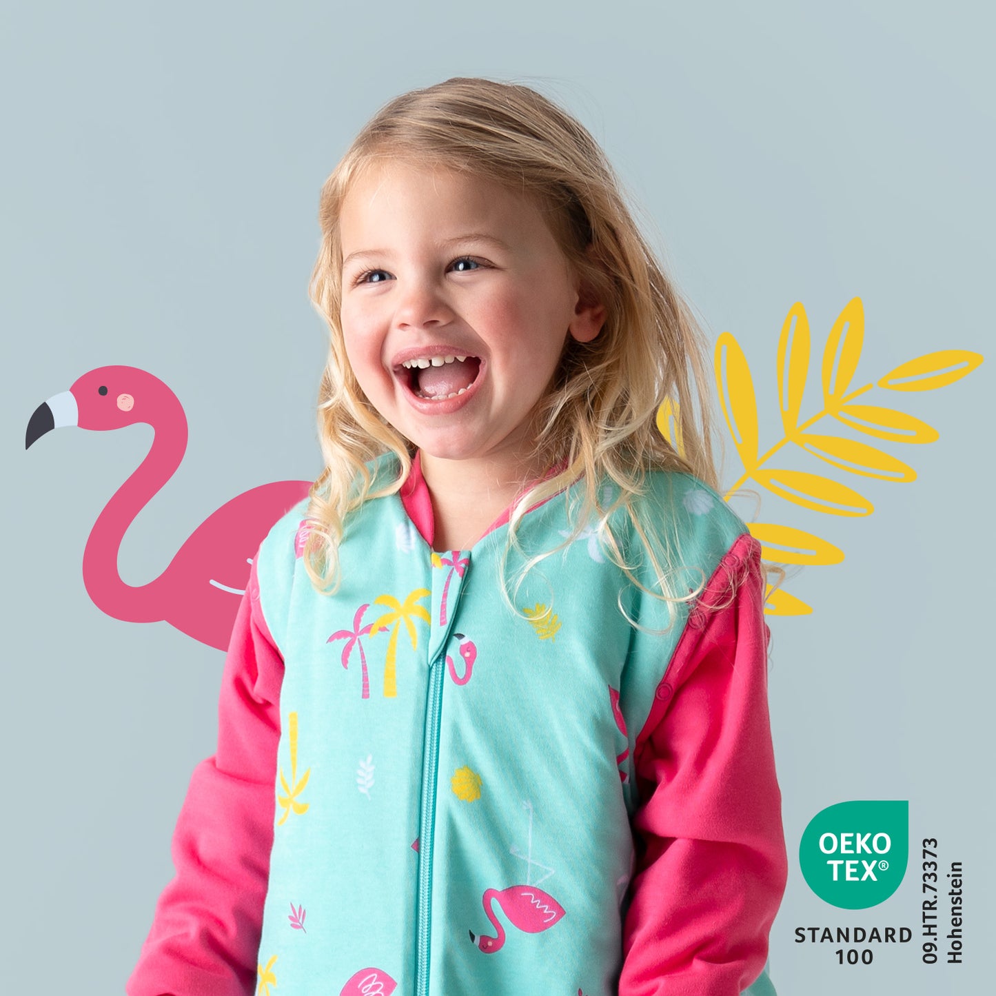 Organic Sleeping Bag with Detachable Sleeves - 2.5 TOG_Flamingo_466_2