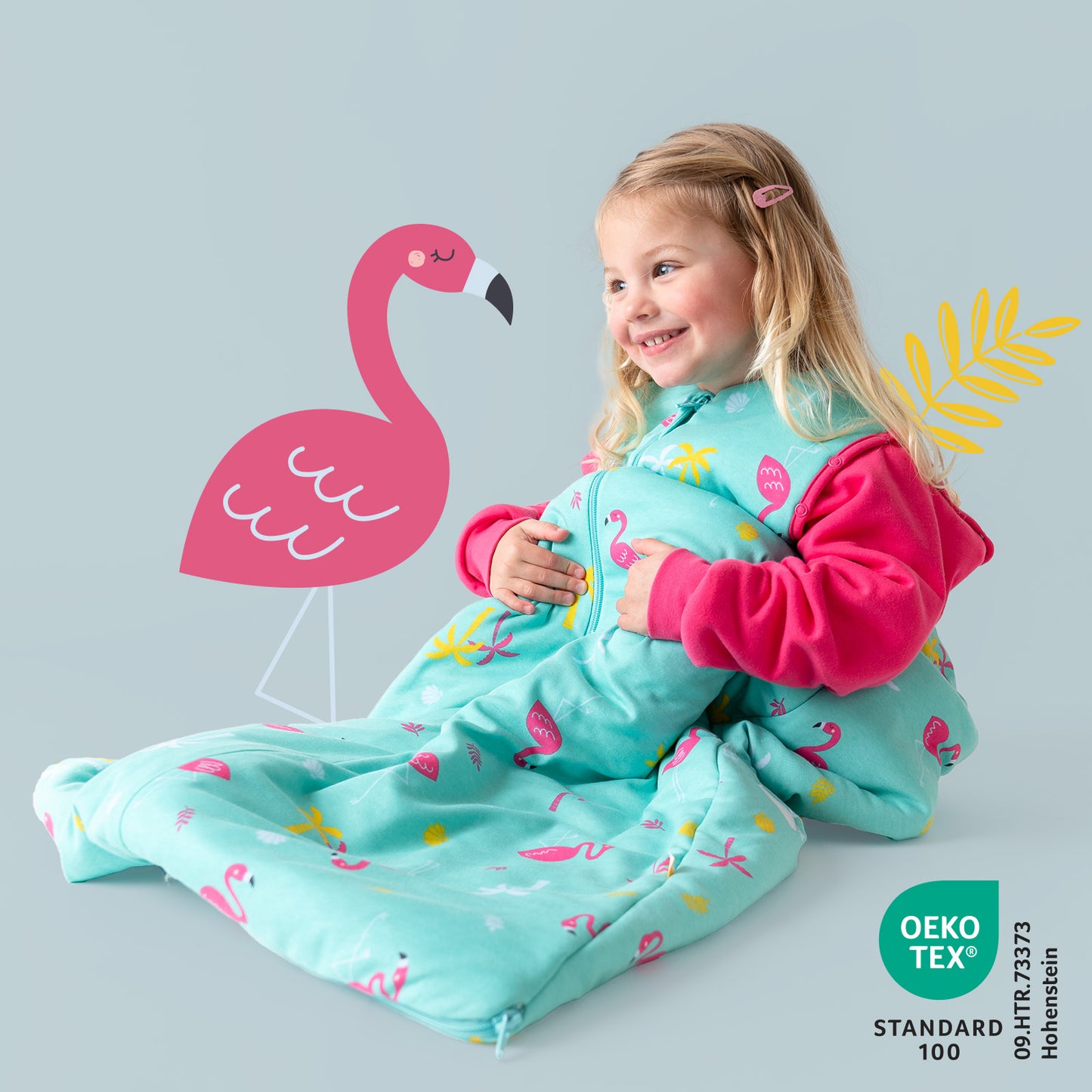 Organic Sleeping Bag with Detachable Sleeves - 2.5 TOG_Flamingo_466_2