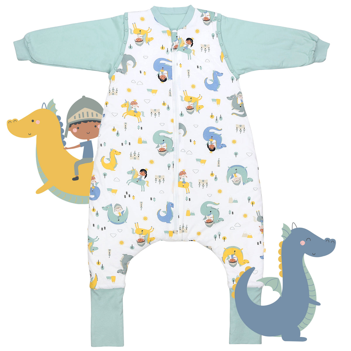 Sleeping Bag with Feet & Foldable Feet Covers - 3.5 TOG_Fantasia_front_468