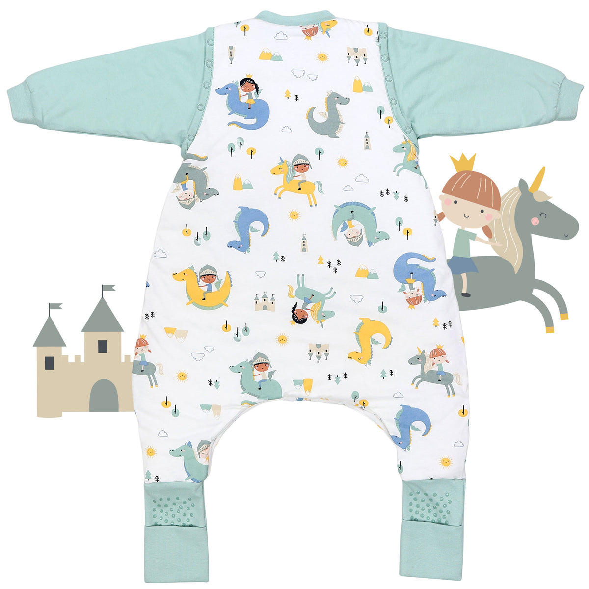 Sleeping Bag with Feet & Foldable Feet Covers - 3.5 TOG_Fantasia_back_468