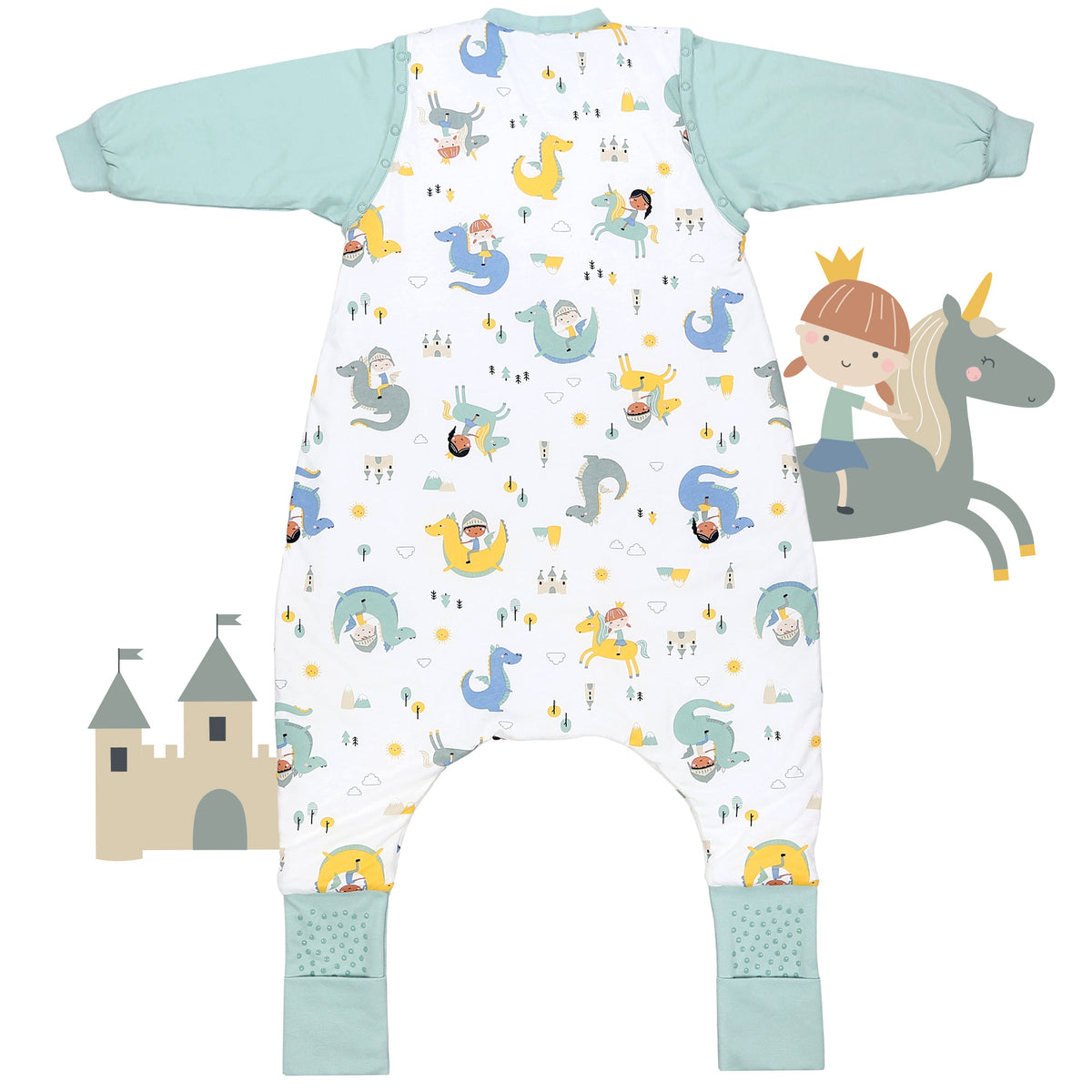 Sleeping Bag with Feet & Foldable Feet Covers - 3.5 TOG_Fantasia_back_468