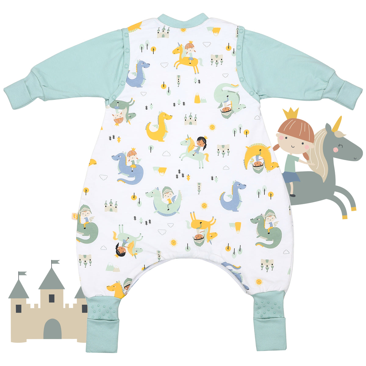 Sleeping Bag with Feet & Foldable Feet Covers - 3.5 TOG_Fantasia_back_468