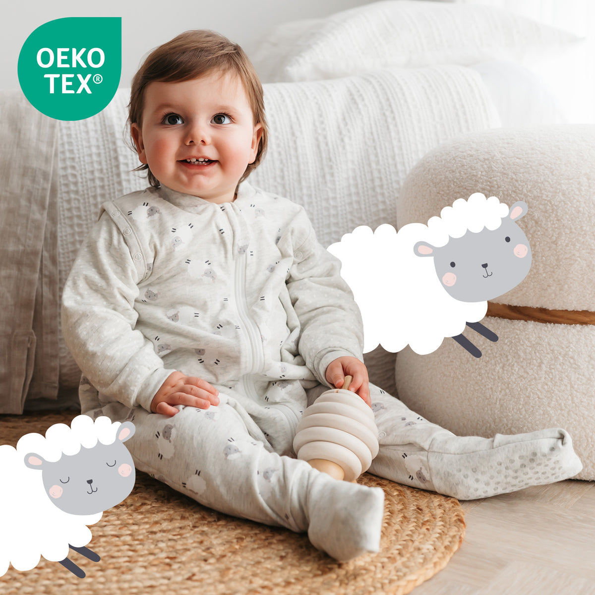 Sleeping Bag with Feet & Foldable Feet Covers - 3.5 TOG_Kangaroo_OEKOTEX_468