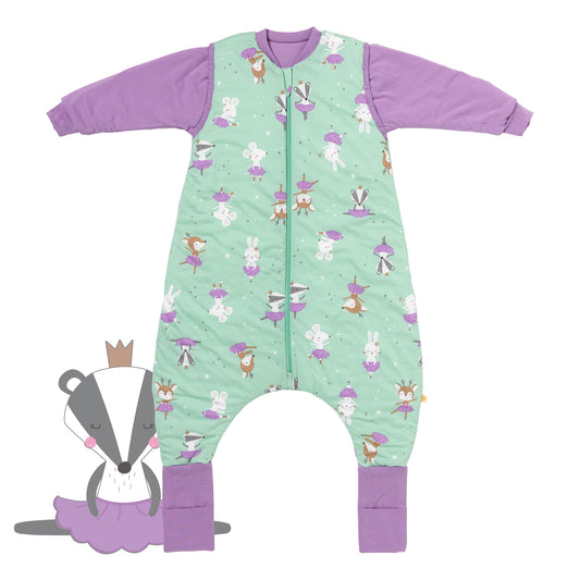 Sleeping Bag with Feet & Foldable Feet Covers - 3.5 TOG Ballerina 100cm | 3-4 Years