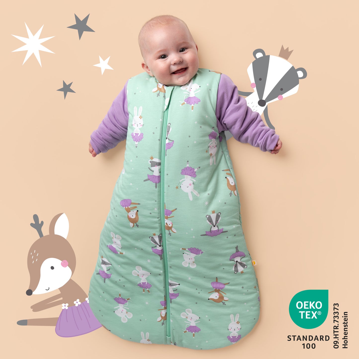 Long Sleeve Baby Sleeping Bag - 3.5 TOG_Ballerina_471_2