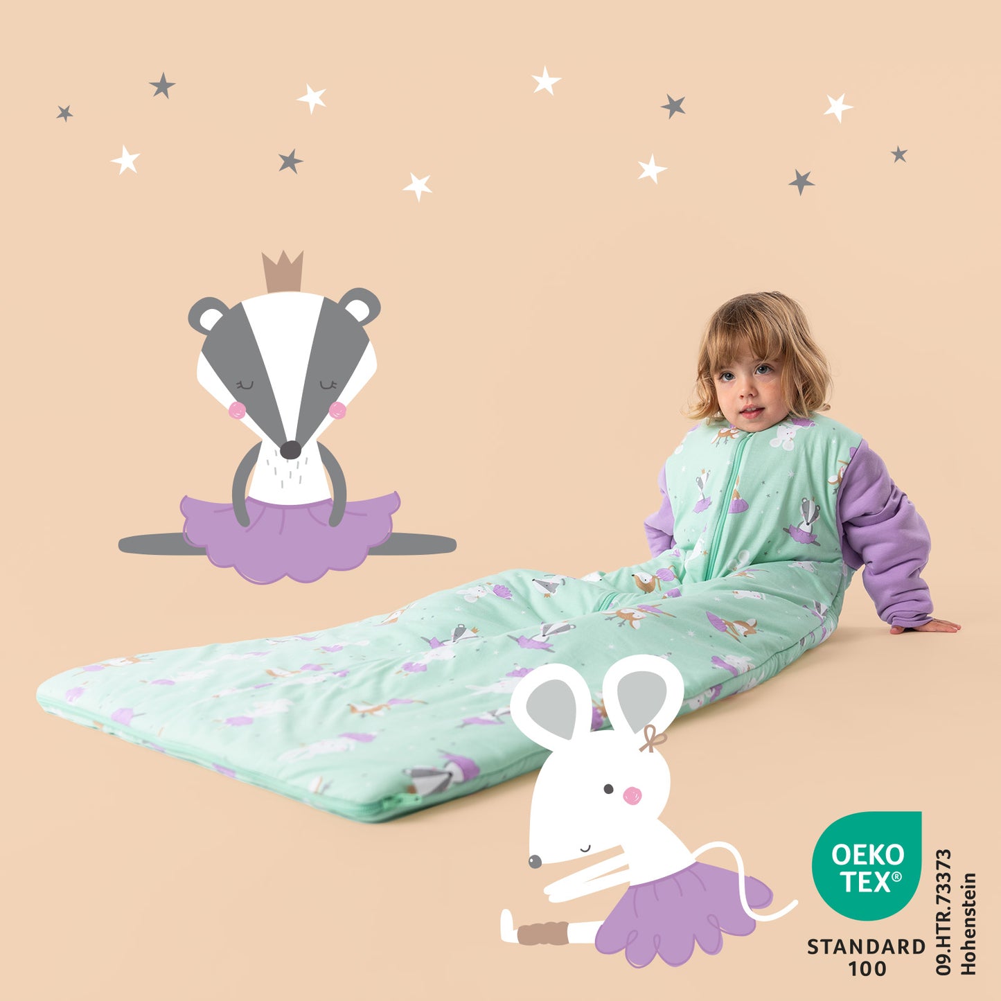 Long Sleeve Baby Sleeping Bag - 3.5 TOG_Ballerina_471_2