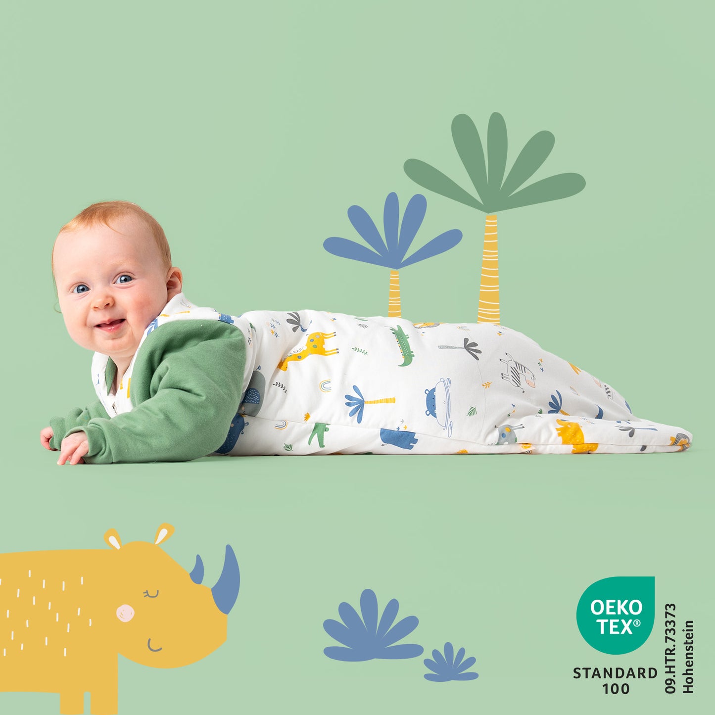Long Sleeve Baby Sleeping Bag - 3.5 TOG_Jungle_471_2