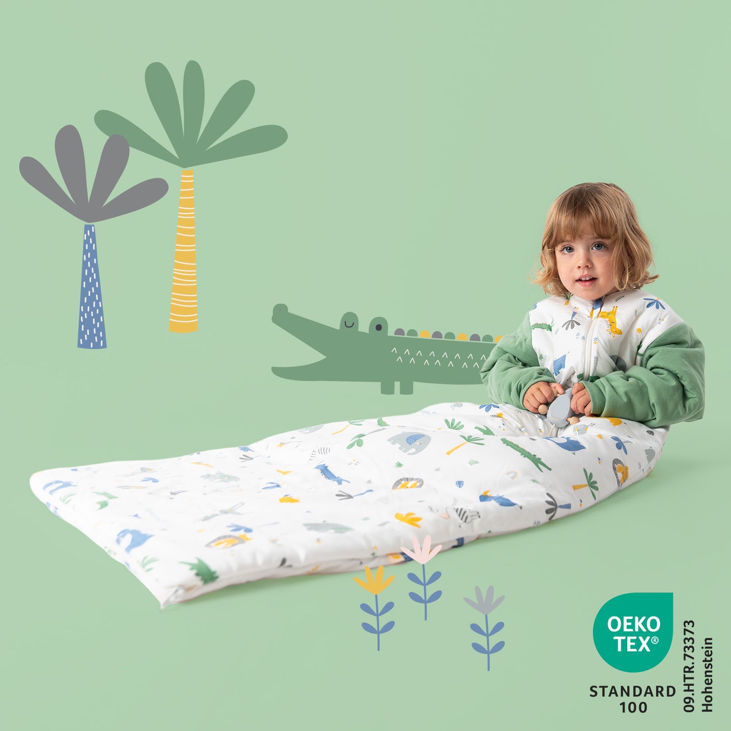 Long Sleeve Baby Sleeping Bag - 3.5 TOG_Jungle_471_2