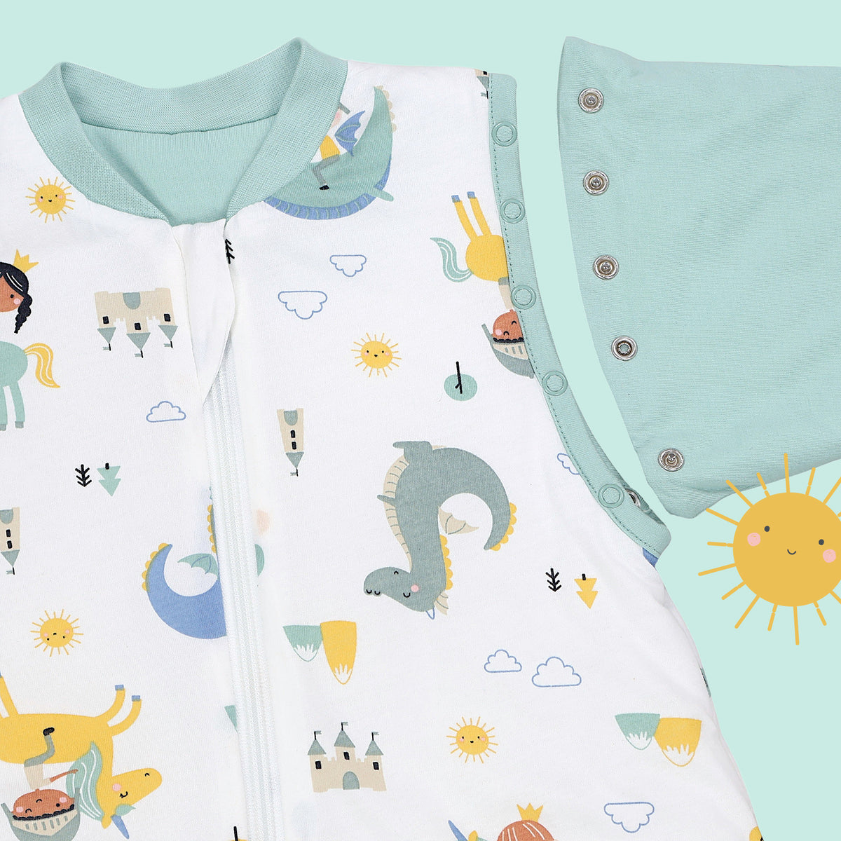 Long Sleeve Baby Sleeping Bag - 3.5 TOG_Fantasia_sleeve area_471