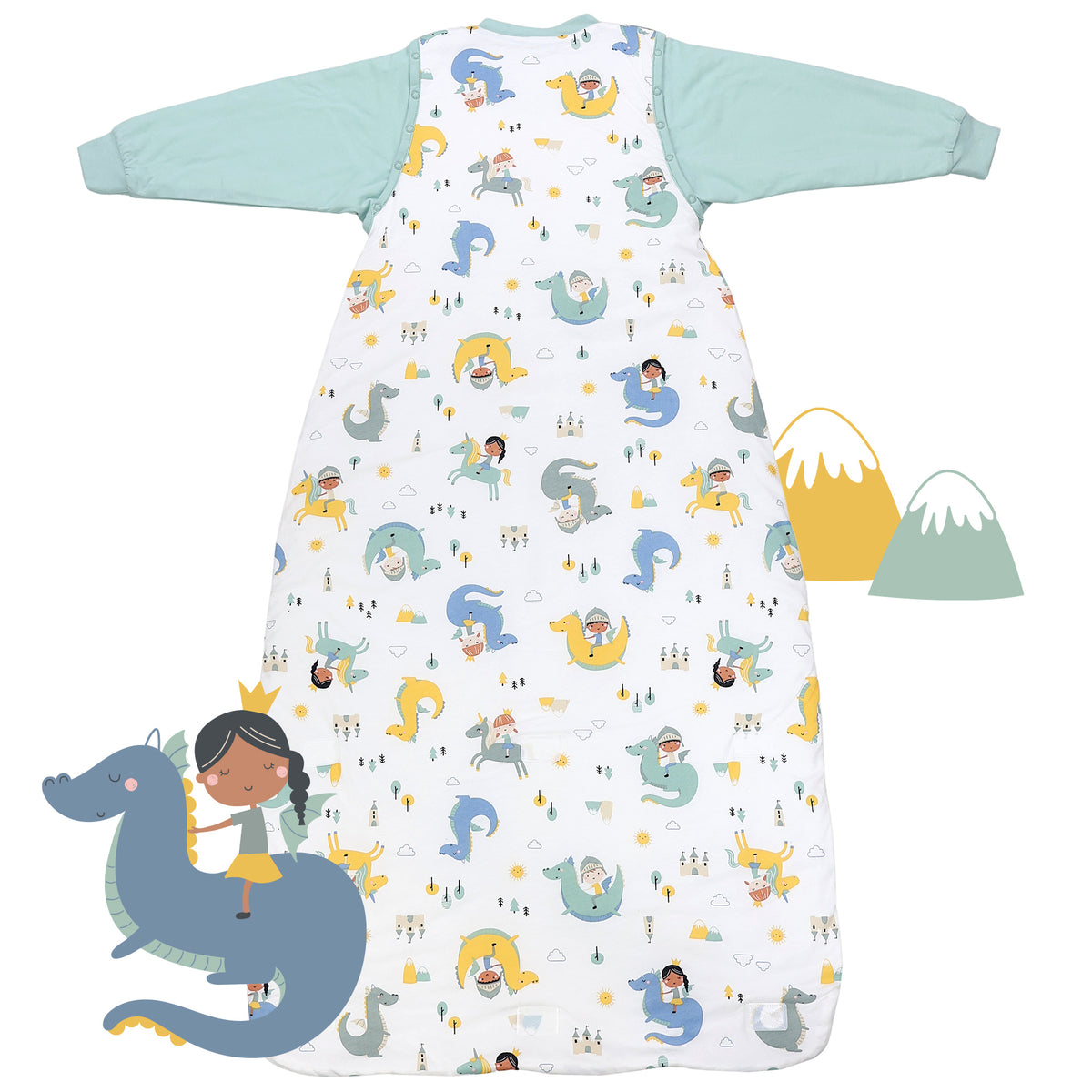 Long Sleeve Baby Sleeping Bag - 3.5 TOG_Fantasia_back_471