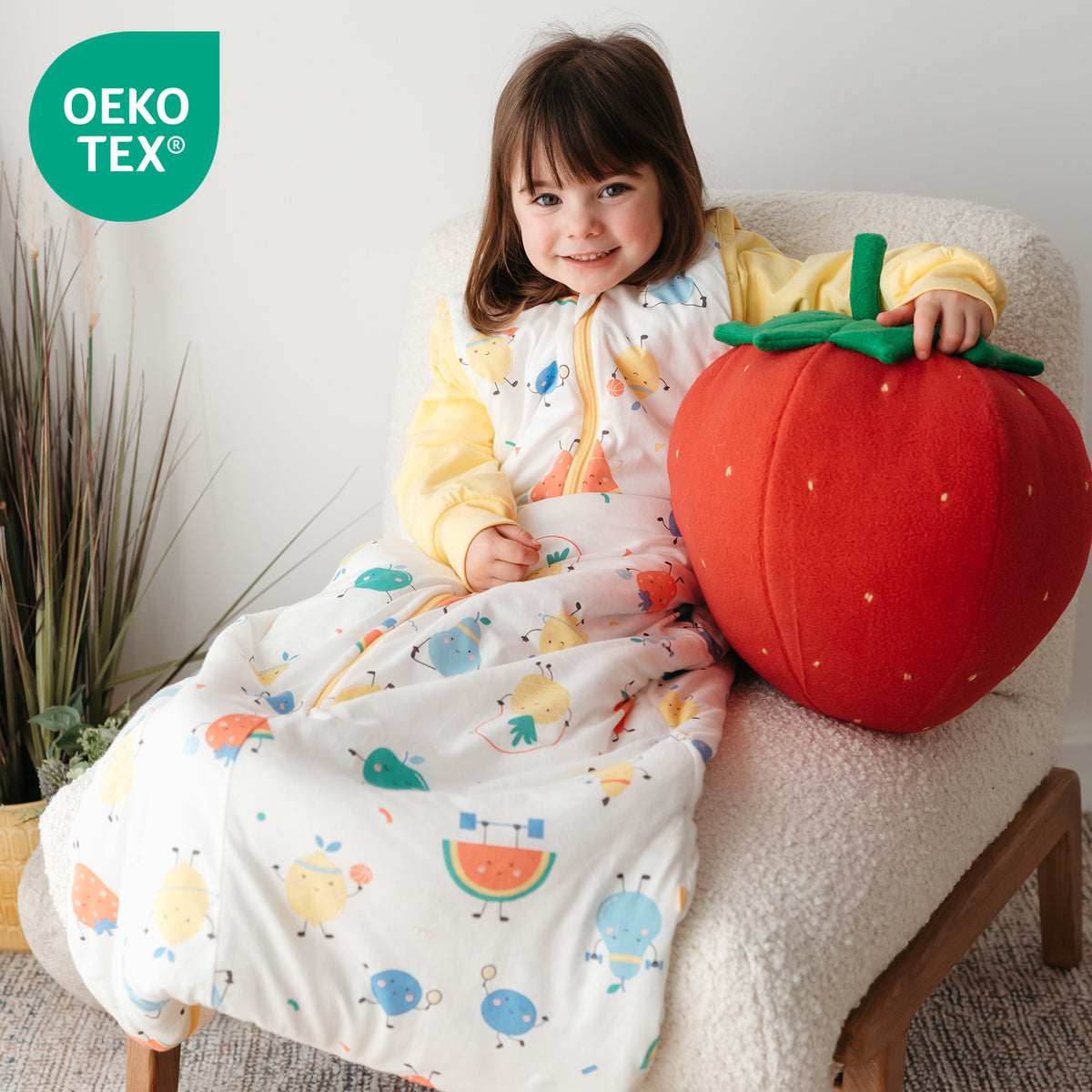 Long Sleeve Baby Sleeping Bag - 3.5 TOG_Sporty Fruit_OEKOTEX_471
