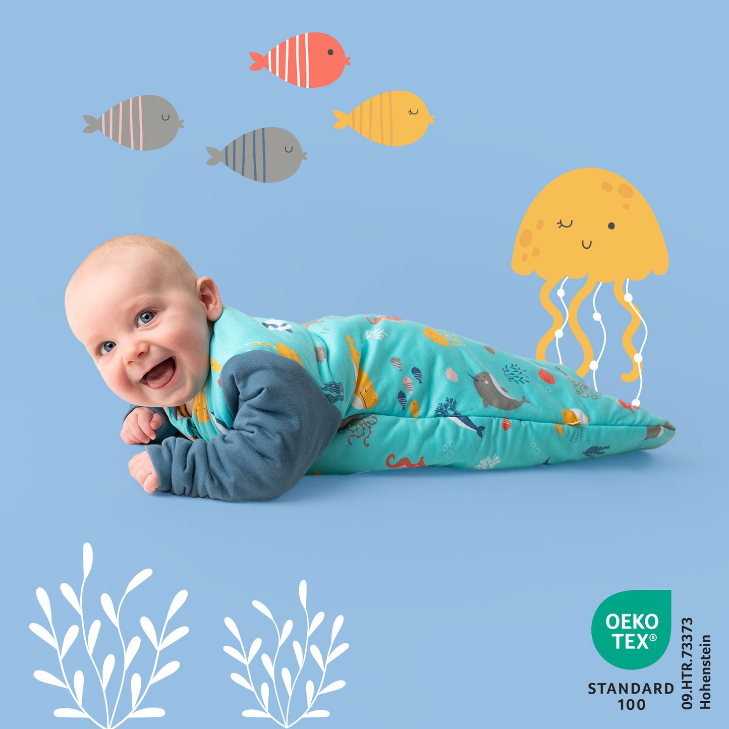Long Sleeve Baby Sleeping Bag - 3.5 TOG_Under the Sea_471_2