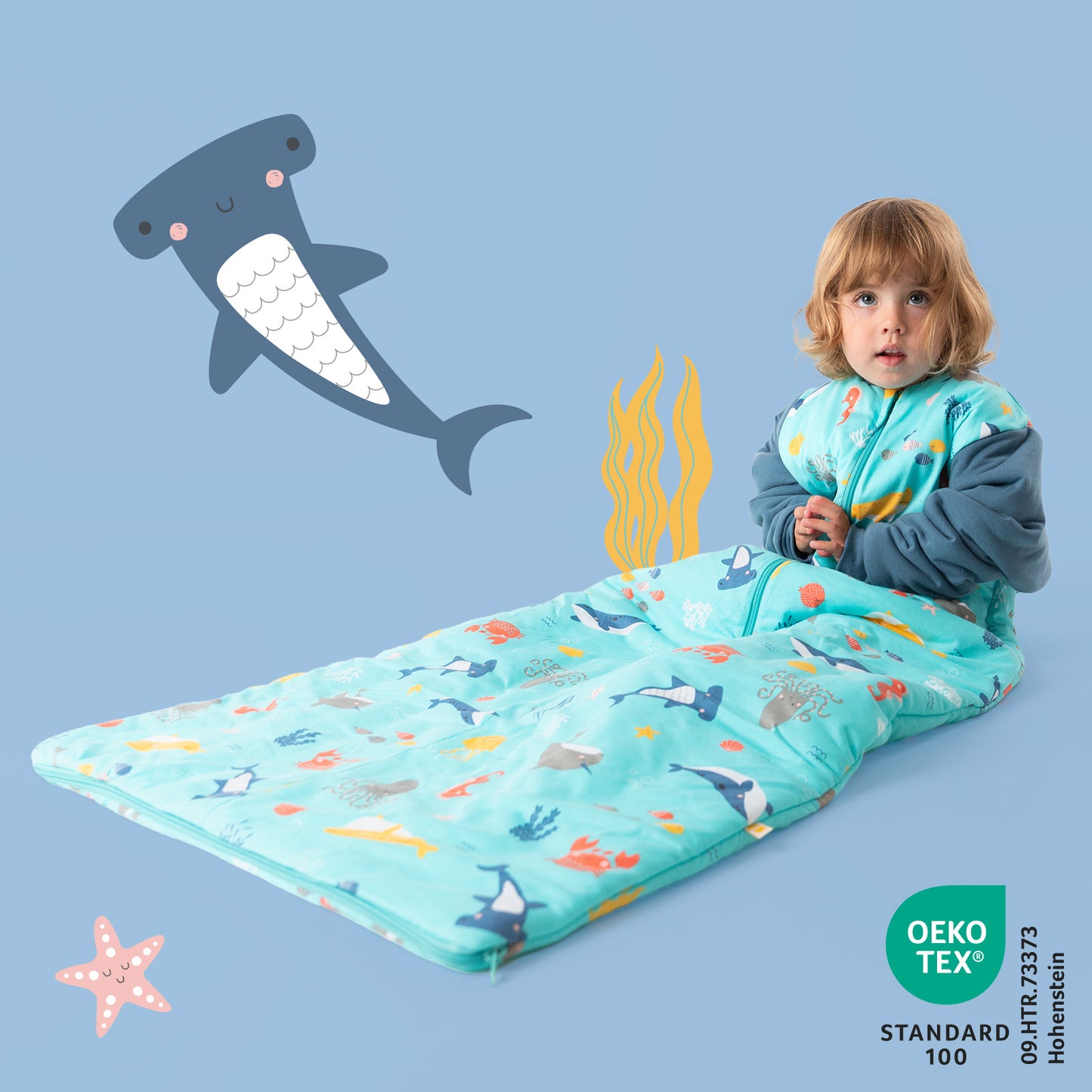 Long Sleeve Baby Sleeping Bag - 3.5 TOG_Under the Sea_471_2