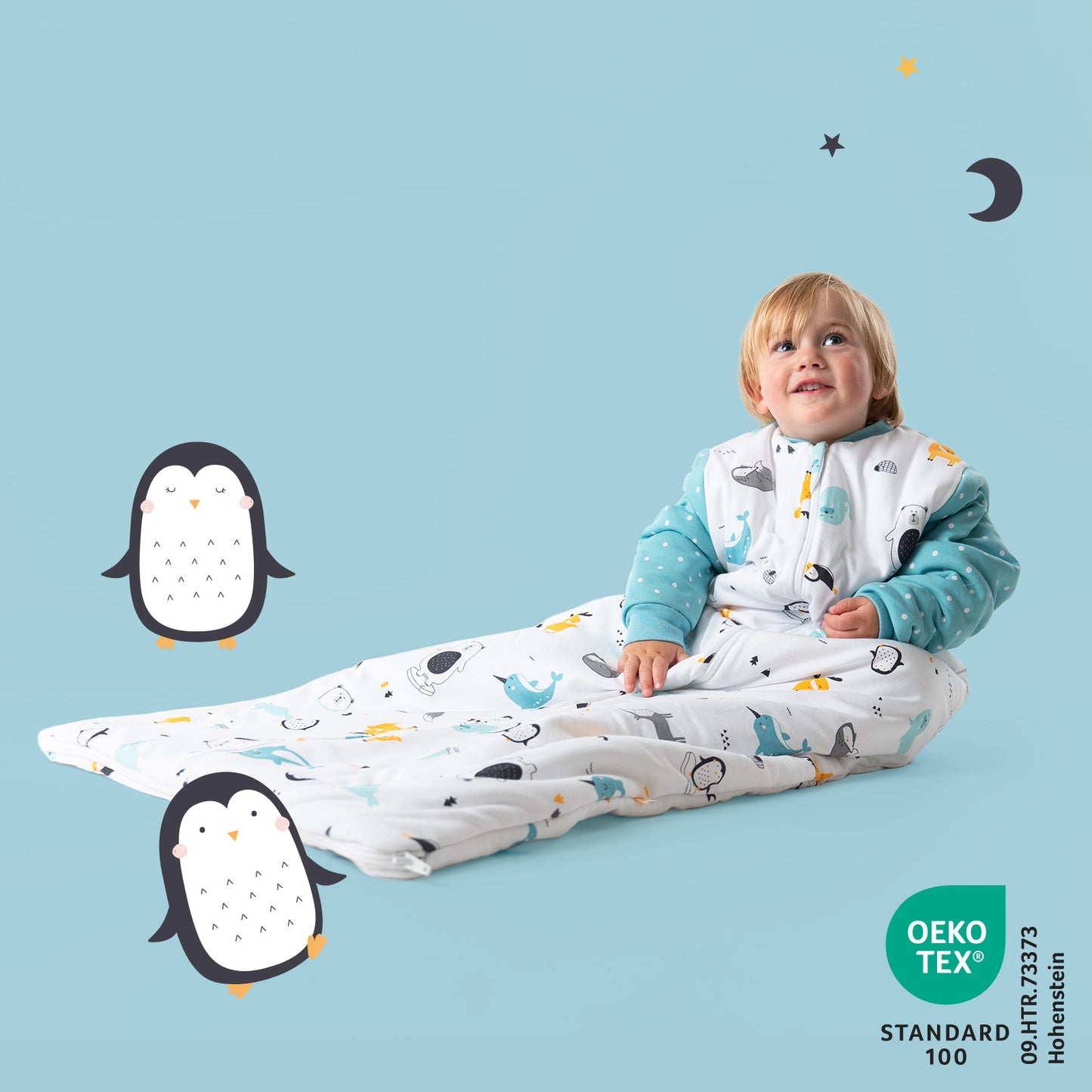 Organic Long Sleeve Baby Sleeping Bag - 3.5 TOG_Polar Pals_472_2