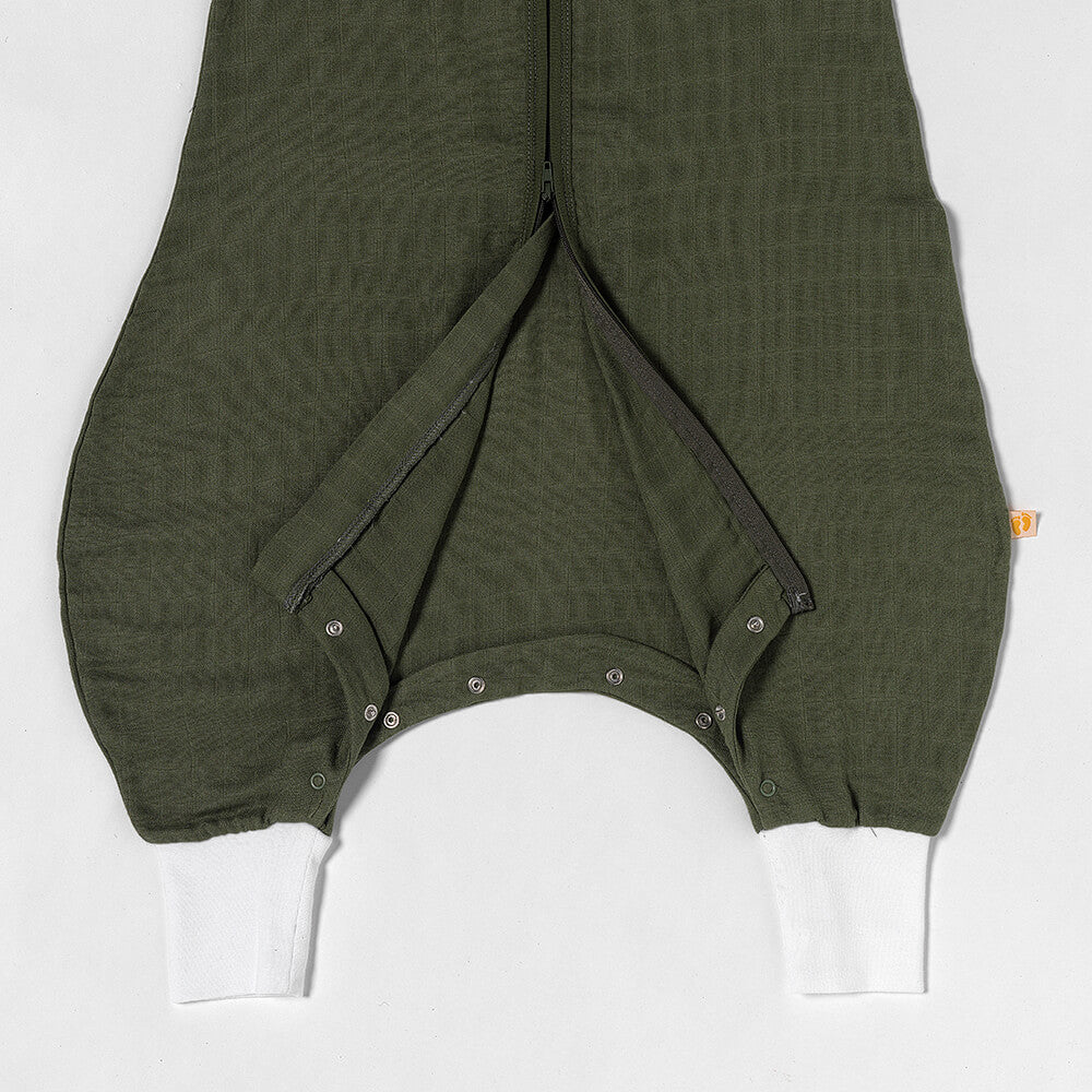 Muslin Sleeping Bag with Feet - 0.5 Tog_Olive_3_422