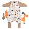 Sleeping Bag with Feet & Foldable Feet Covers - 3.5 TOG Mountain Animals