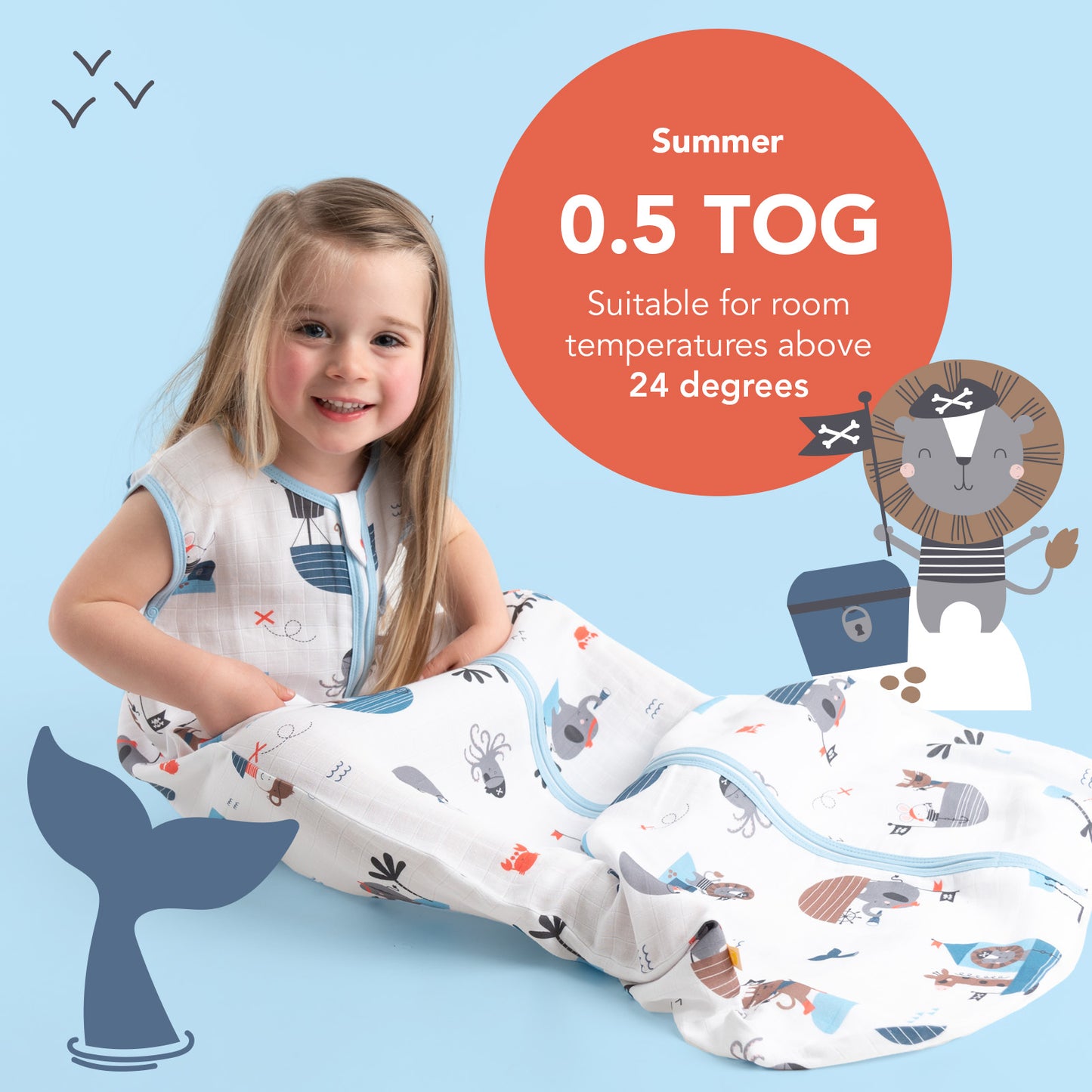 Muslin Baby Sleeping Bag - 0.5 TOG